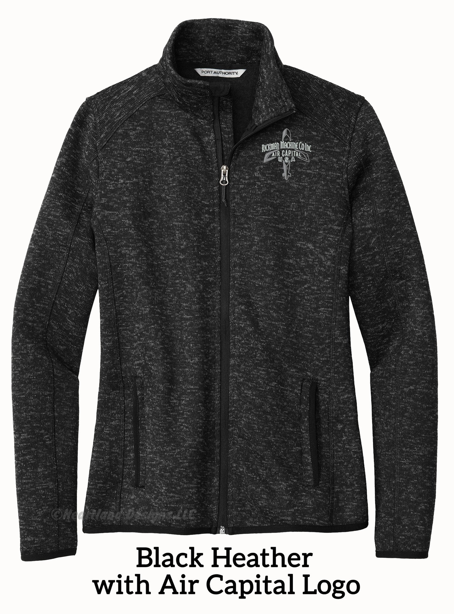 Chaqueta polar con cremallera completa y bordado para mujer de RMCI