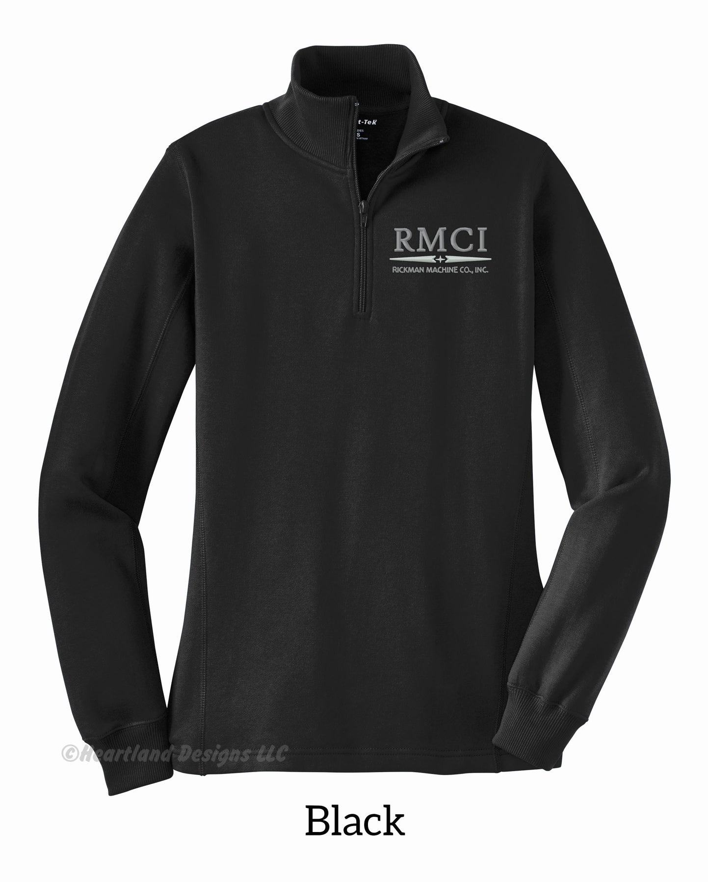 Sudadera con cremallera de un cuarto bordada para mujer de RMCI