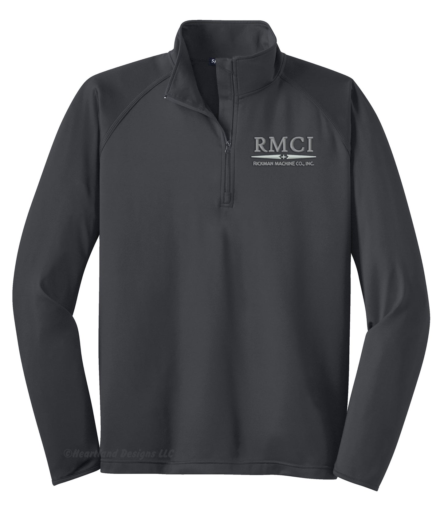 Chaqueta con cremallera de un cuarto para hombre/unisex SportWick bordada RMCI