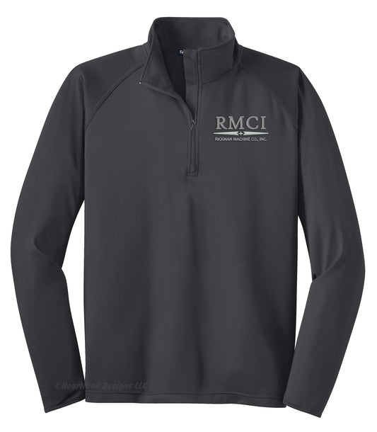 Chaqueta con cremallera de un cuarto para hombre/unisex SportWick bordada RMCI