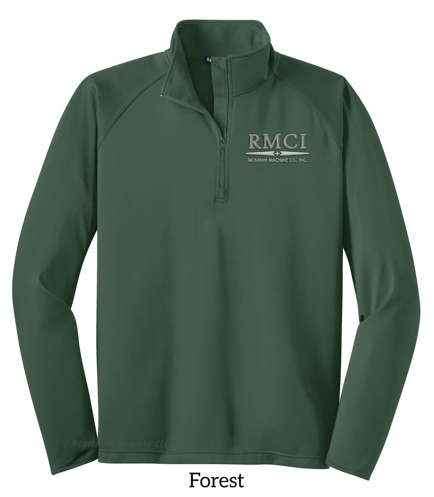 Chaqueta con cremallera de un cuarto para hombre/unisex SportWick bordada RMCI