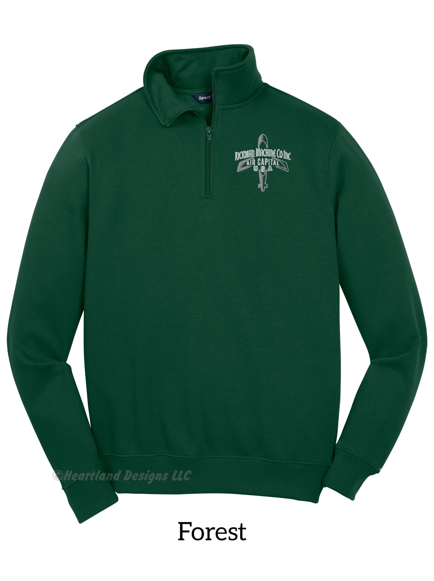 Sudadera con cremallera de un cuarto bordada para hombre/unisex de RMCI