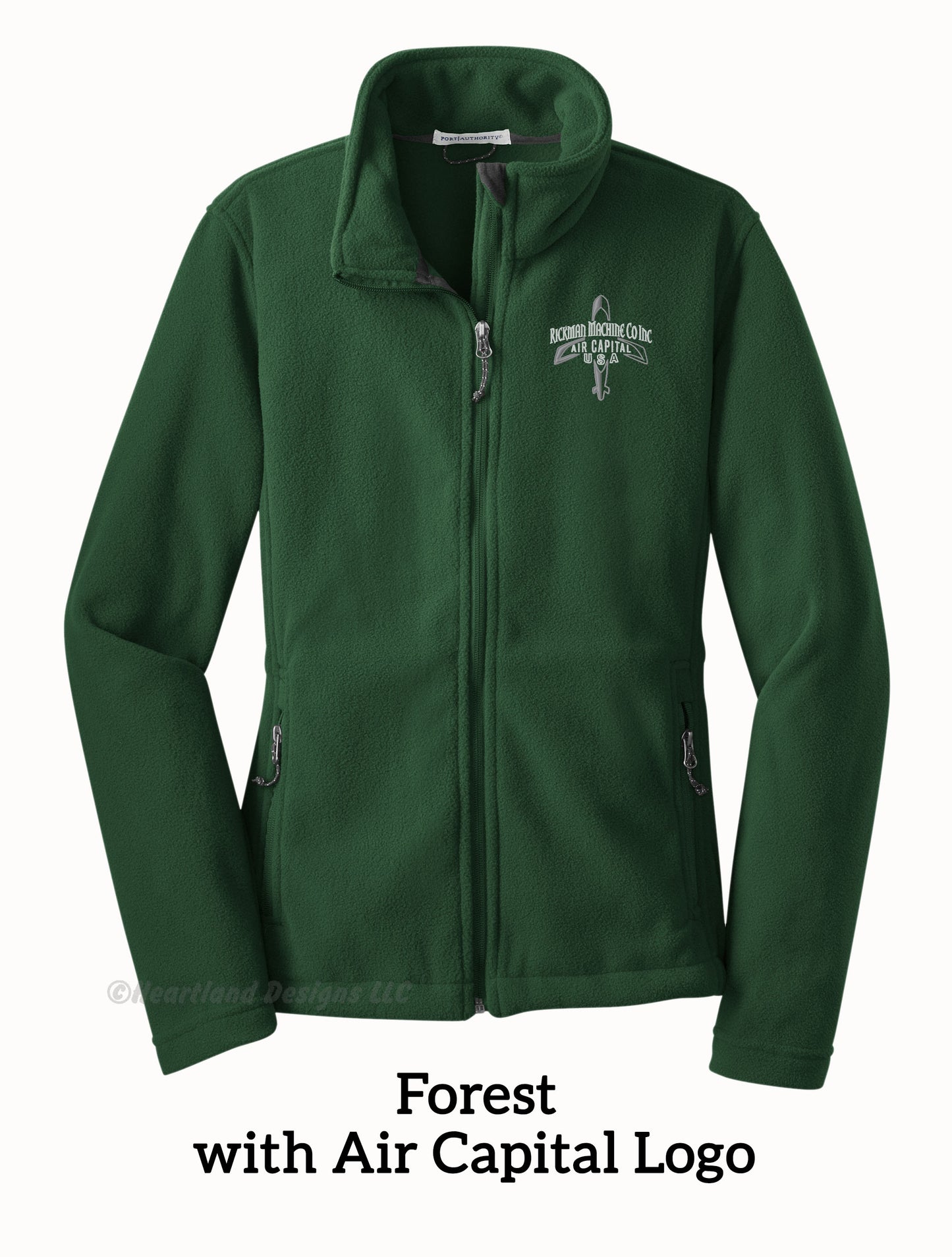 Chaqueta polar con cremallera completa y bordado para mujer de RMCI