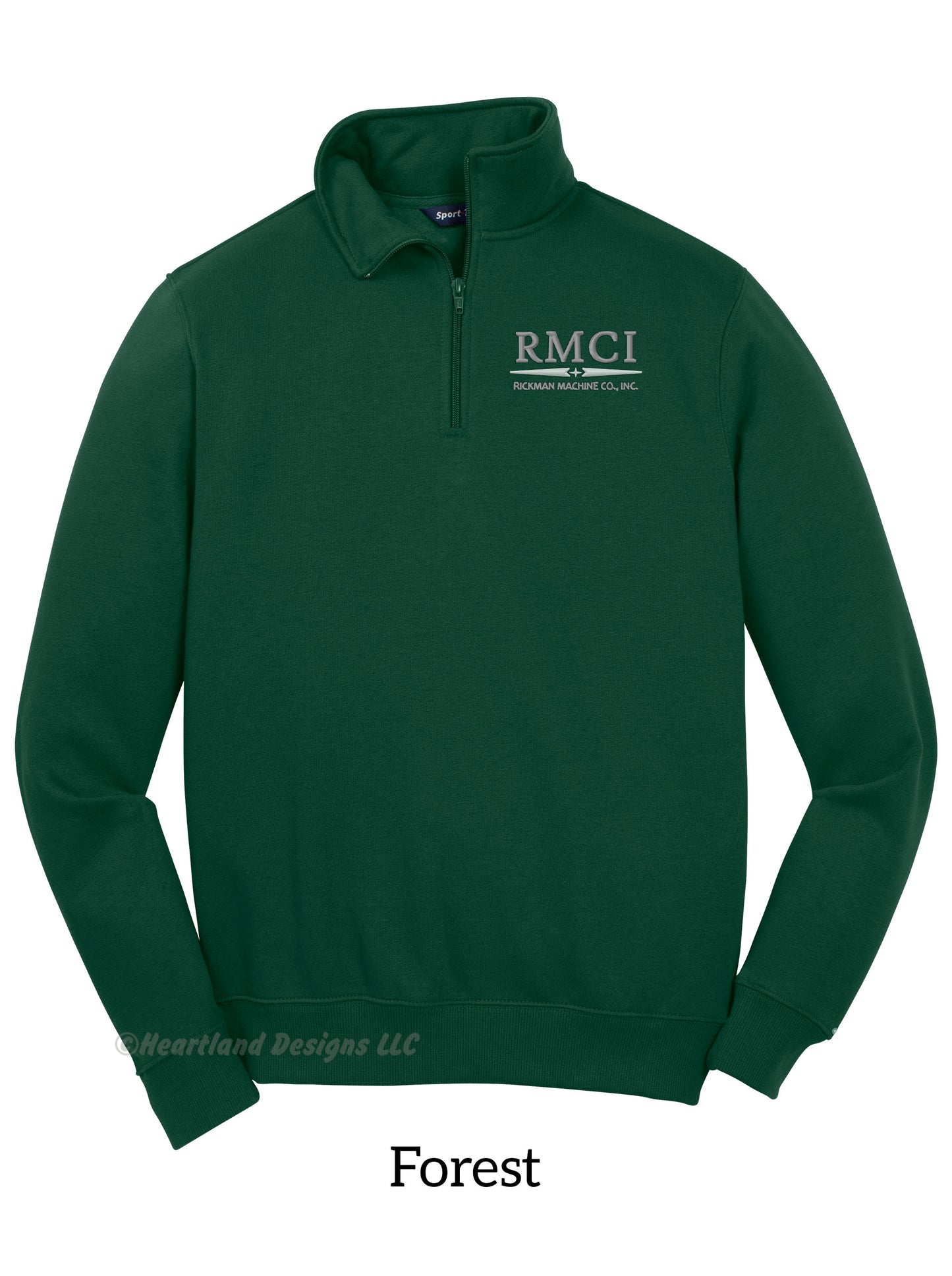 Sudadera con cremallera de un cuarto bordada para hombre/unisex de RMCI