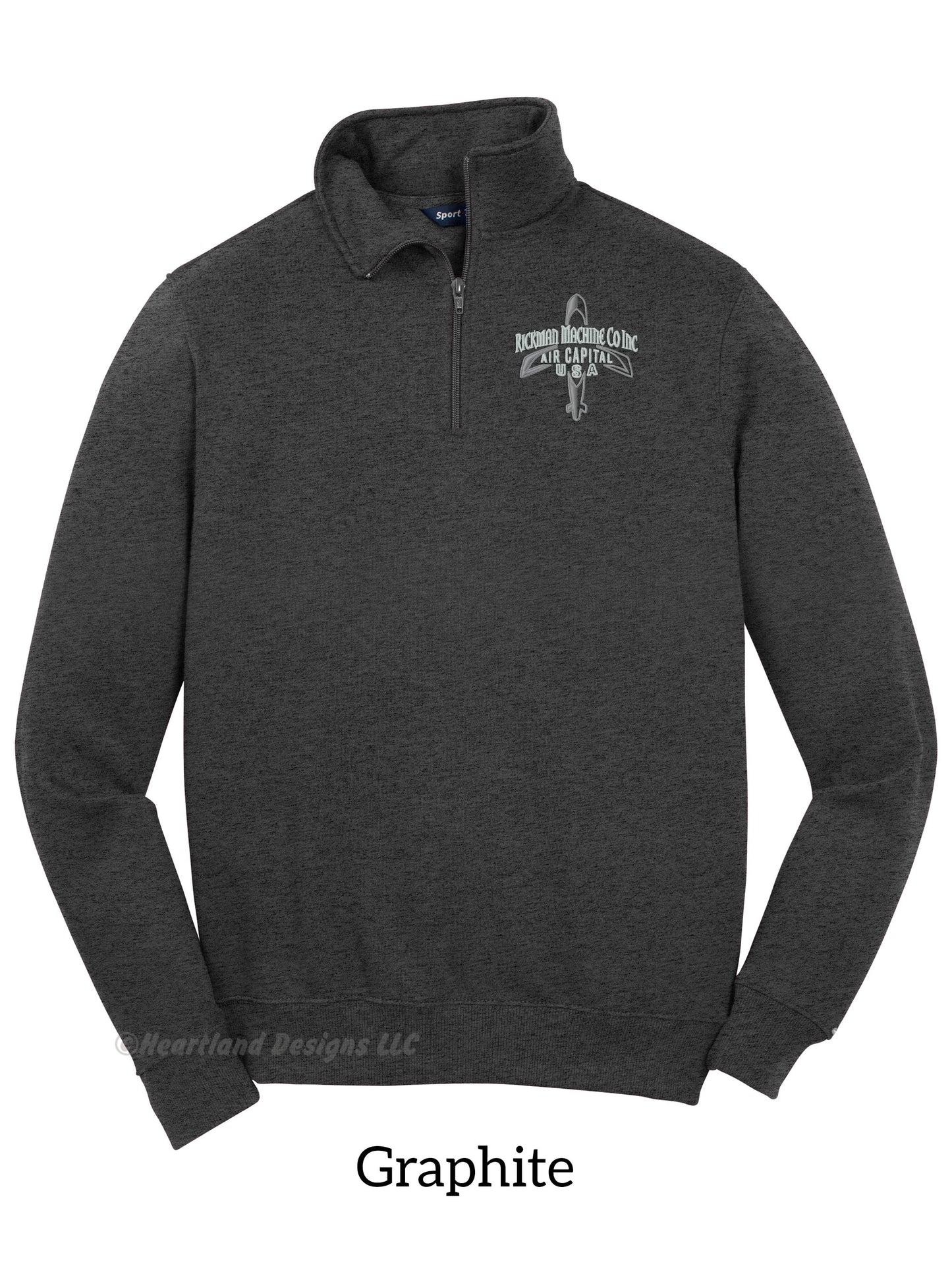Sudadera con cremallera de un cuarto bordada para hombre/unisex de RMCI