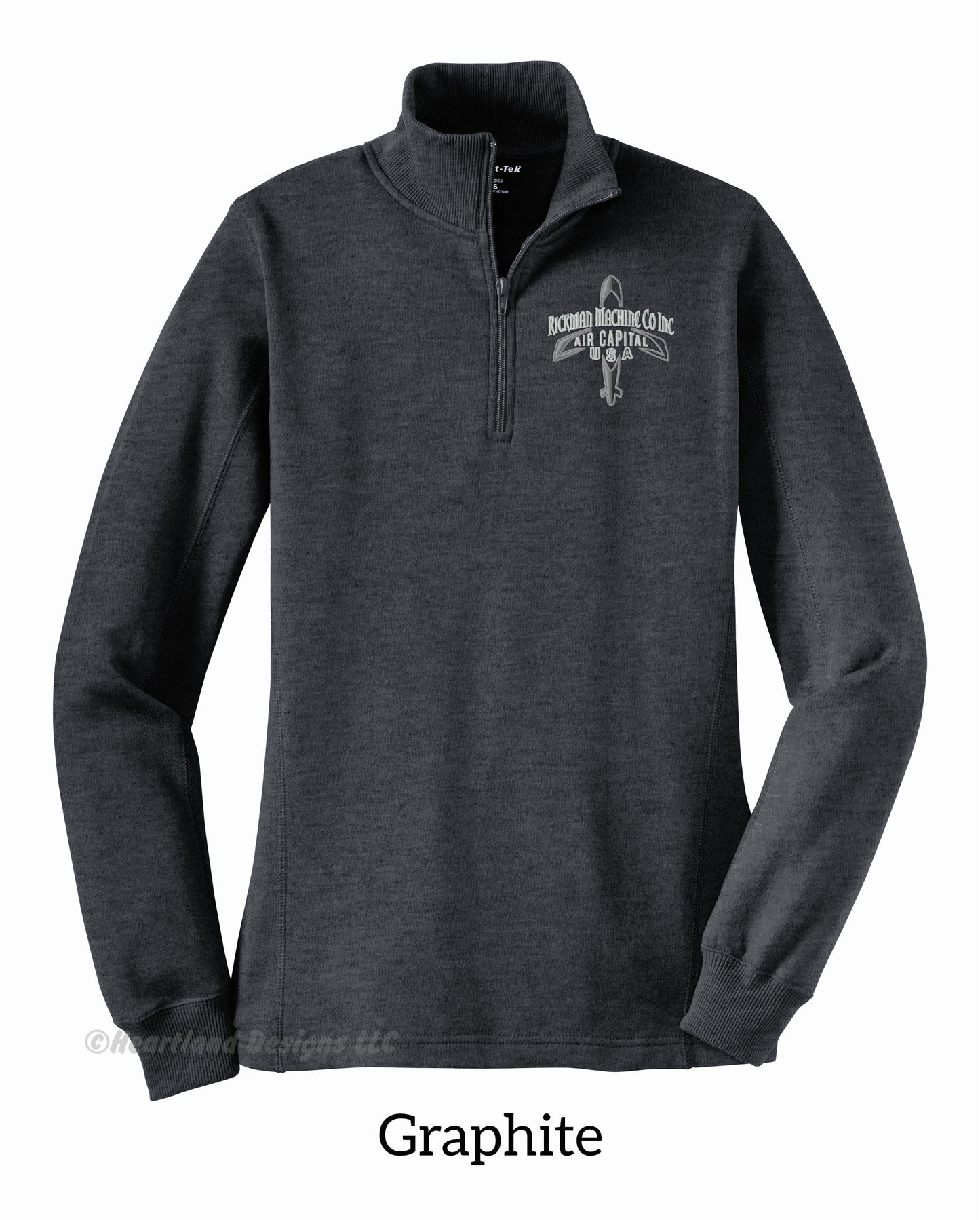 Sudadera con cremallera de un cuarto bordada para mujer de RMCI