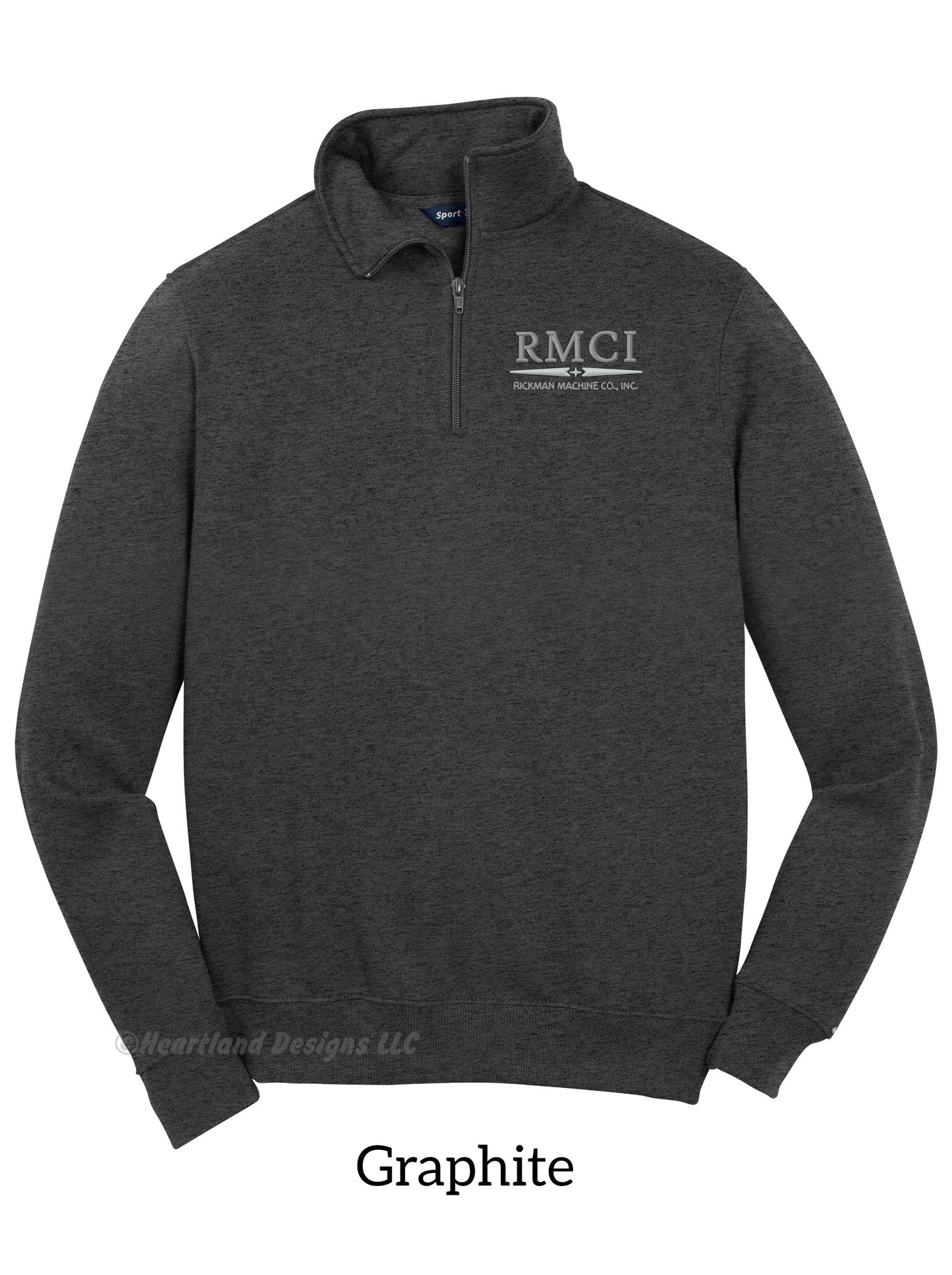 Sudadera con cremallera de un cuarto bordada para hombre/unisex de RMCI