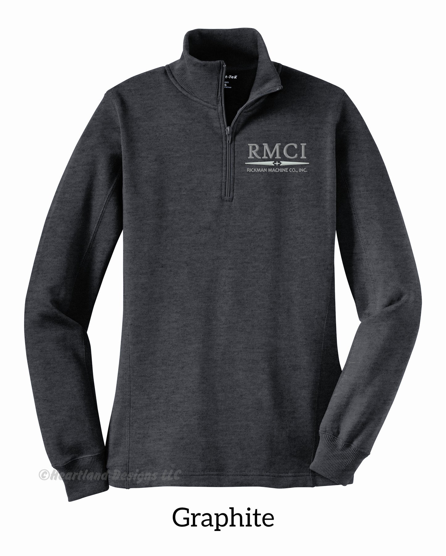 Sudadera con cremallera de un cuarto bordada para mujer de RMCI