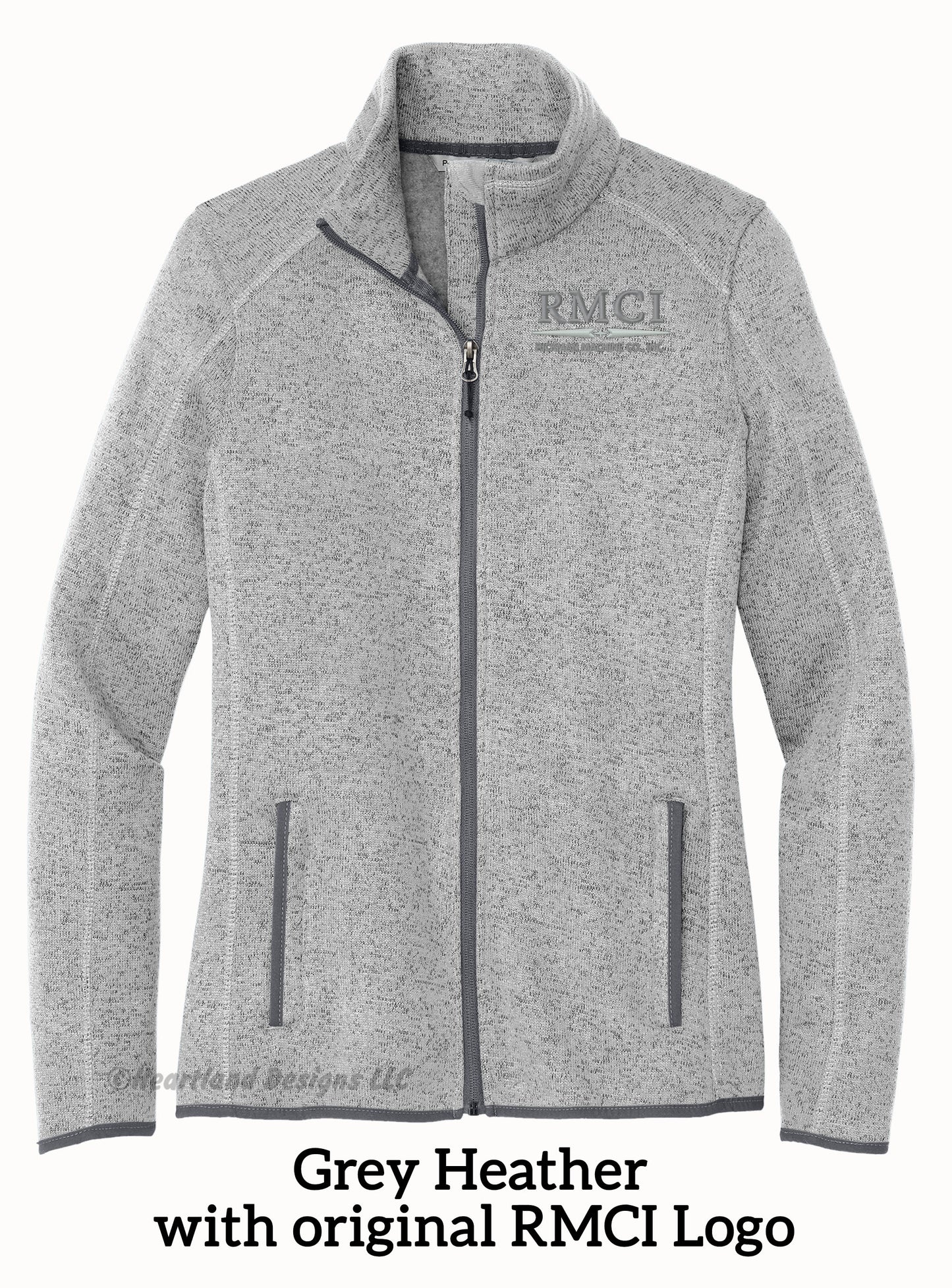Chaqueta polar con cremallera completa y bordado para mujer de RMCI