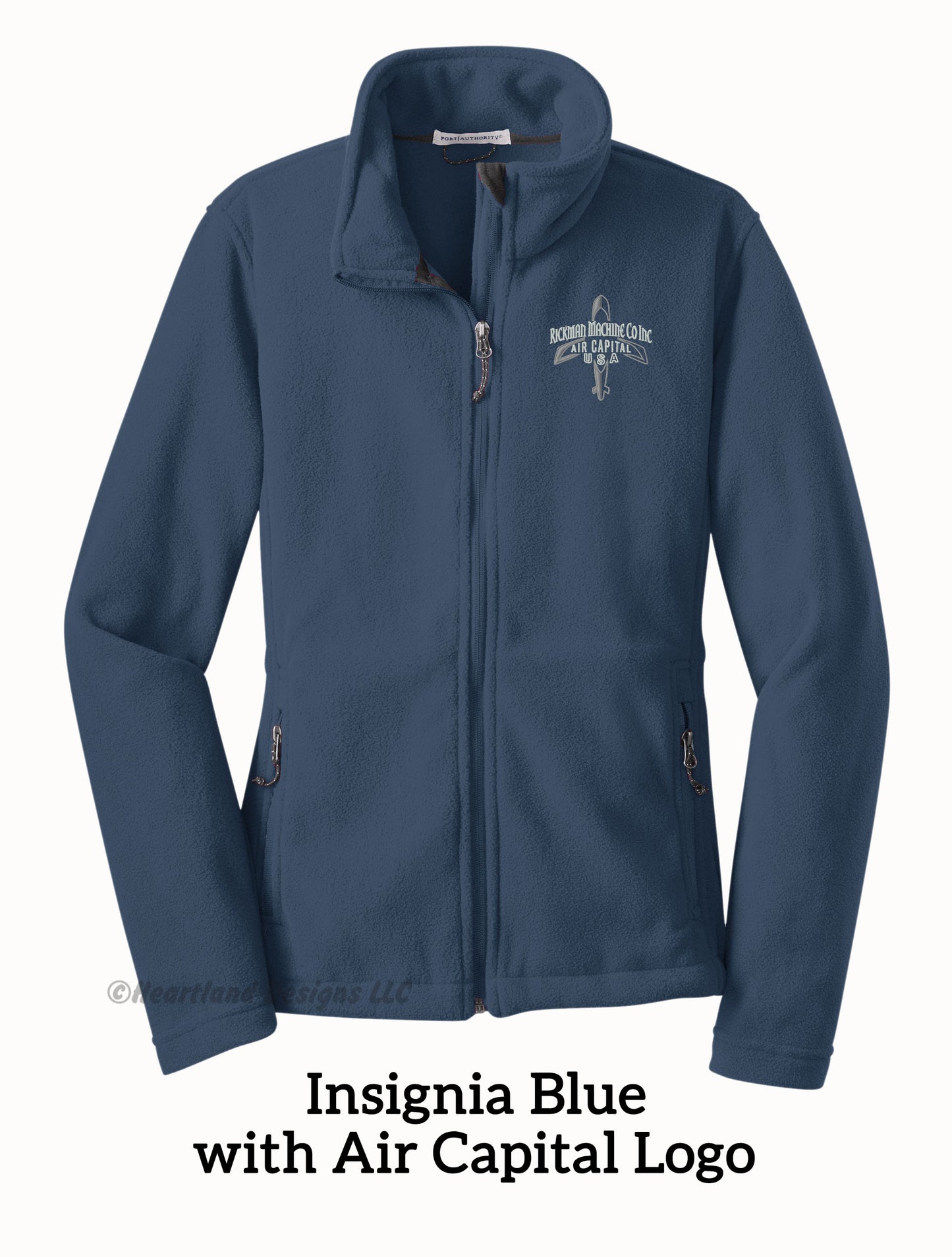 Chaqueta polar con cremallera completa y bordado para mujer de RMCI