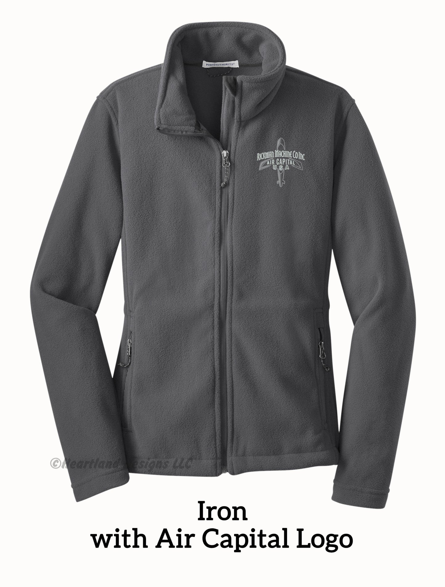 Chaqueta polar con cremallera completa y bordado para mujer de RMCI
