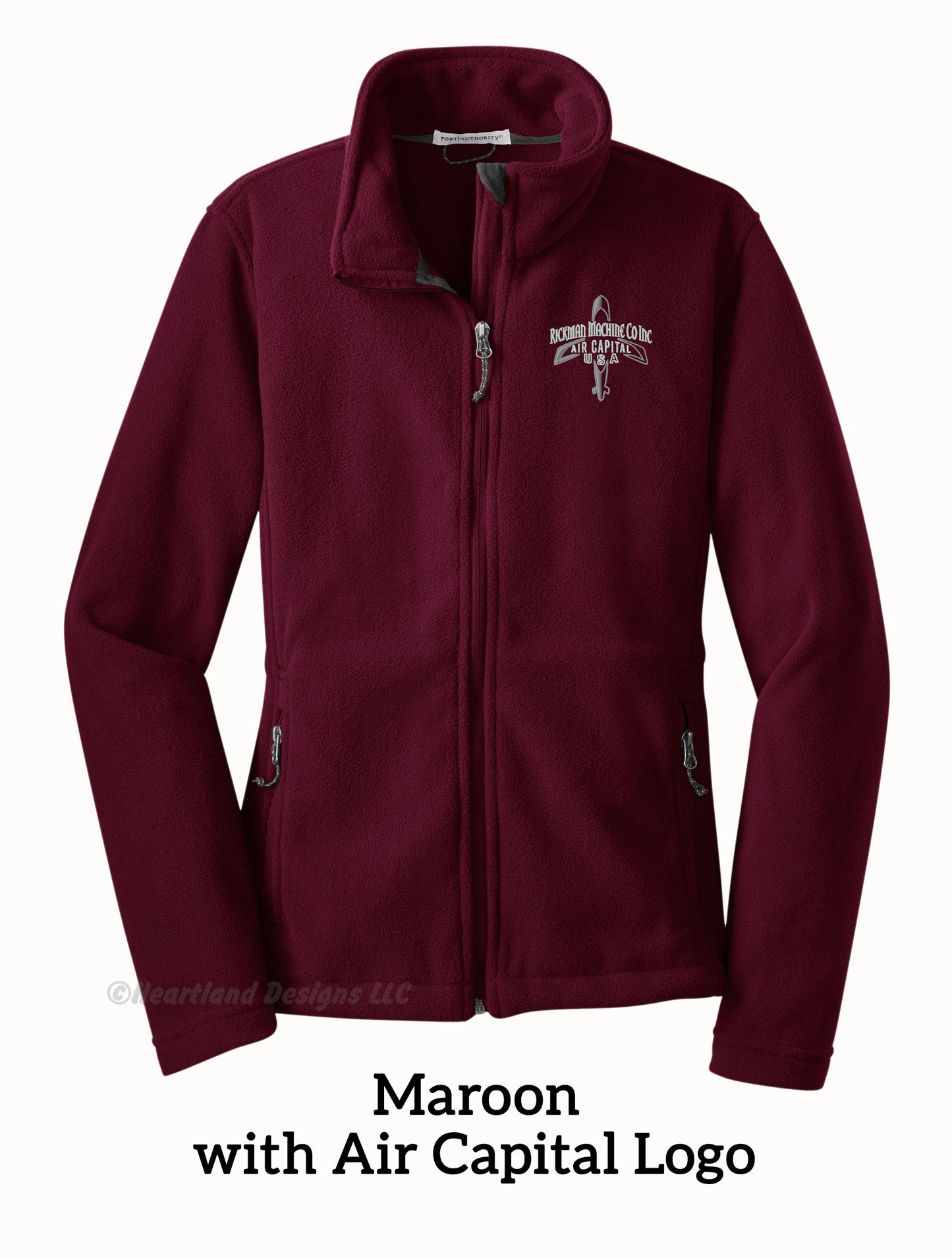 Chaqueta polar con cremallera completa y bordado para mujer de RMCI