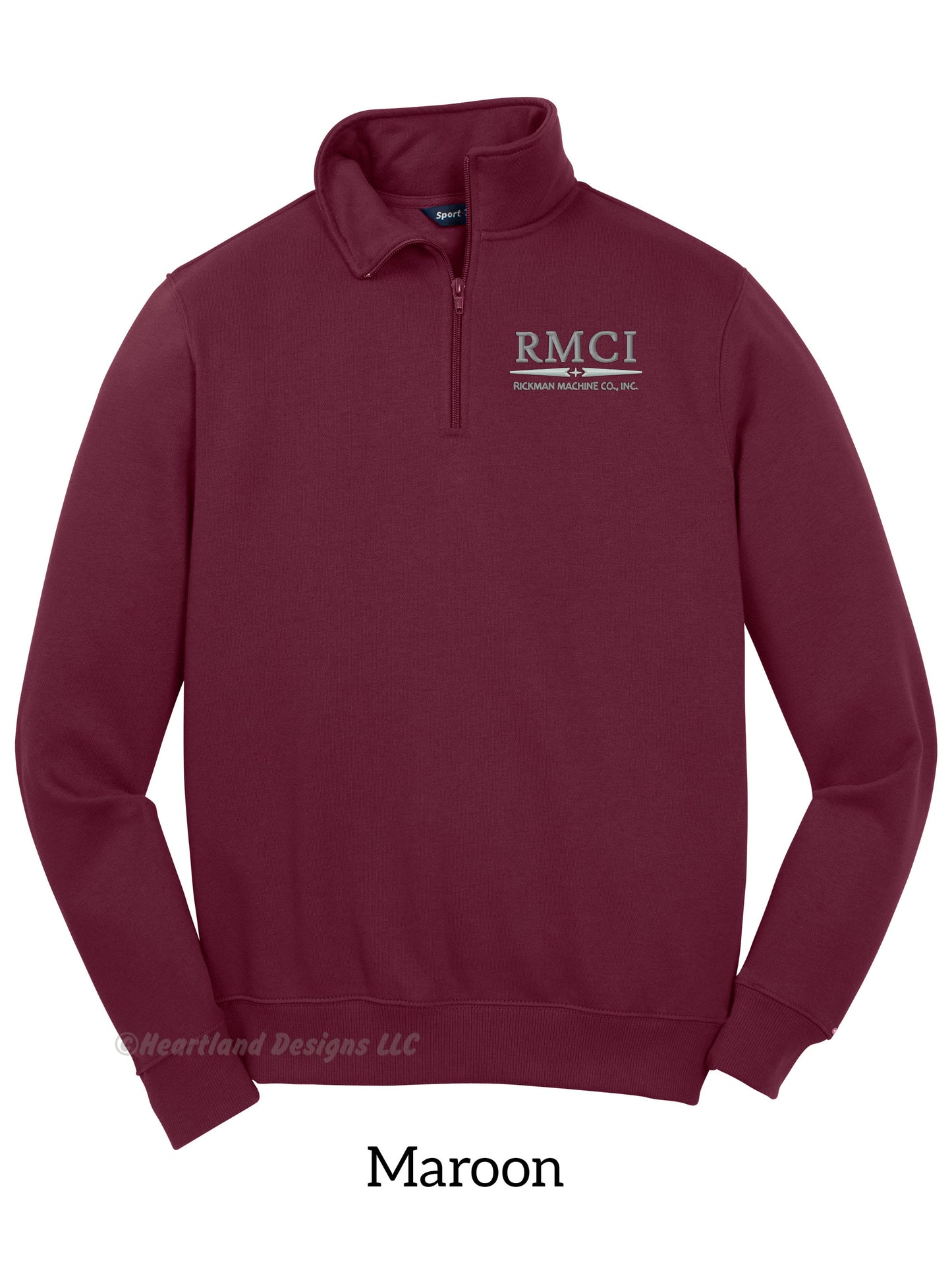 Sudadera con cremallera de un cuarto bordada para hombre/unisex de RMCI