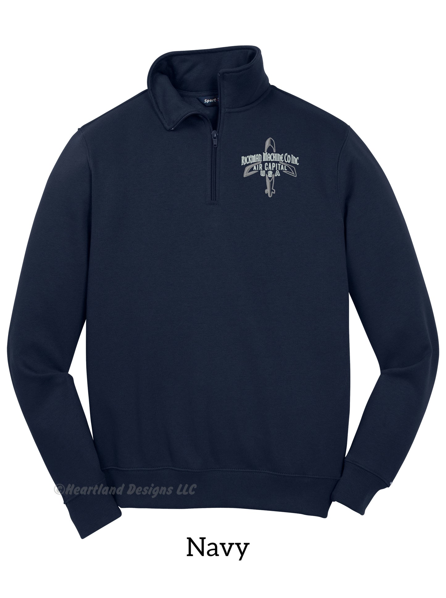 Sudadera con cremallera de un cuarto bordada para hombre/unisex de RMCI