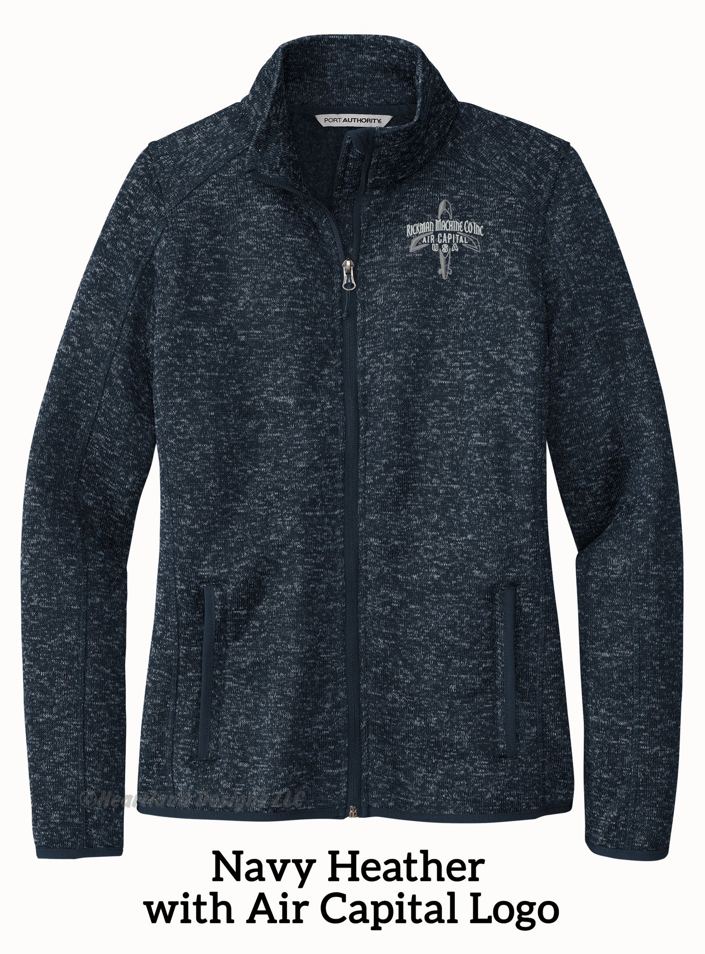Chaqueta polar con cremallera completa y bordado para mujer de RMCI