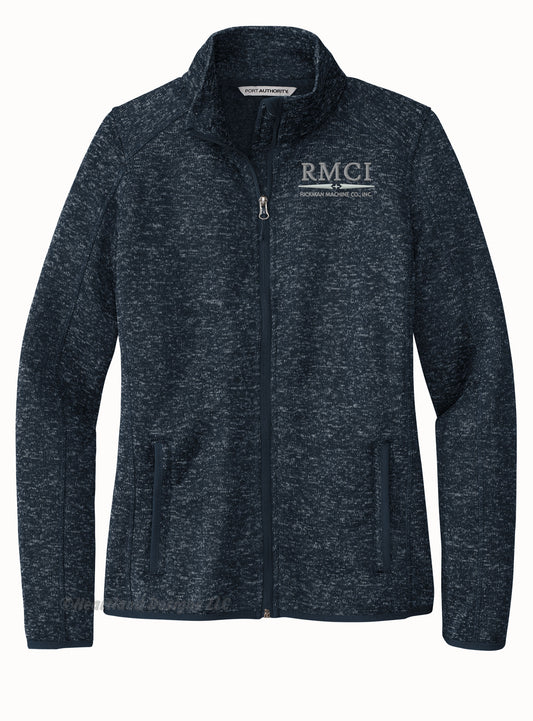 Chaqueta polar con cremallera completa y bordado para mujer de RMCI