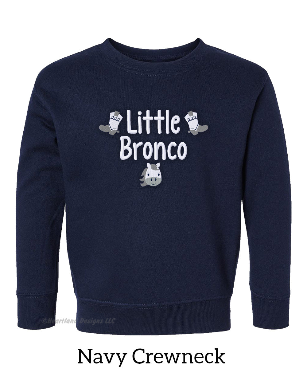 #2429 Little Broncos Toddler and Child Crewneck