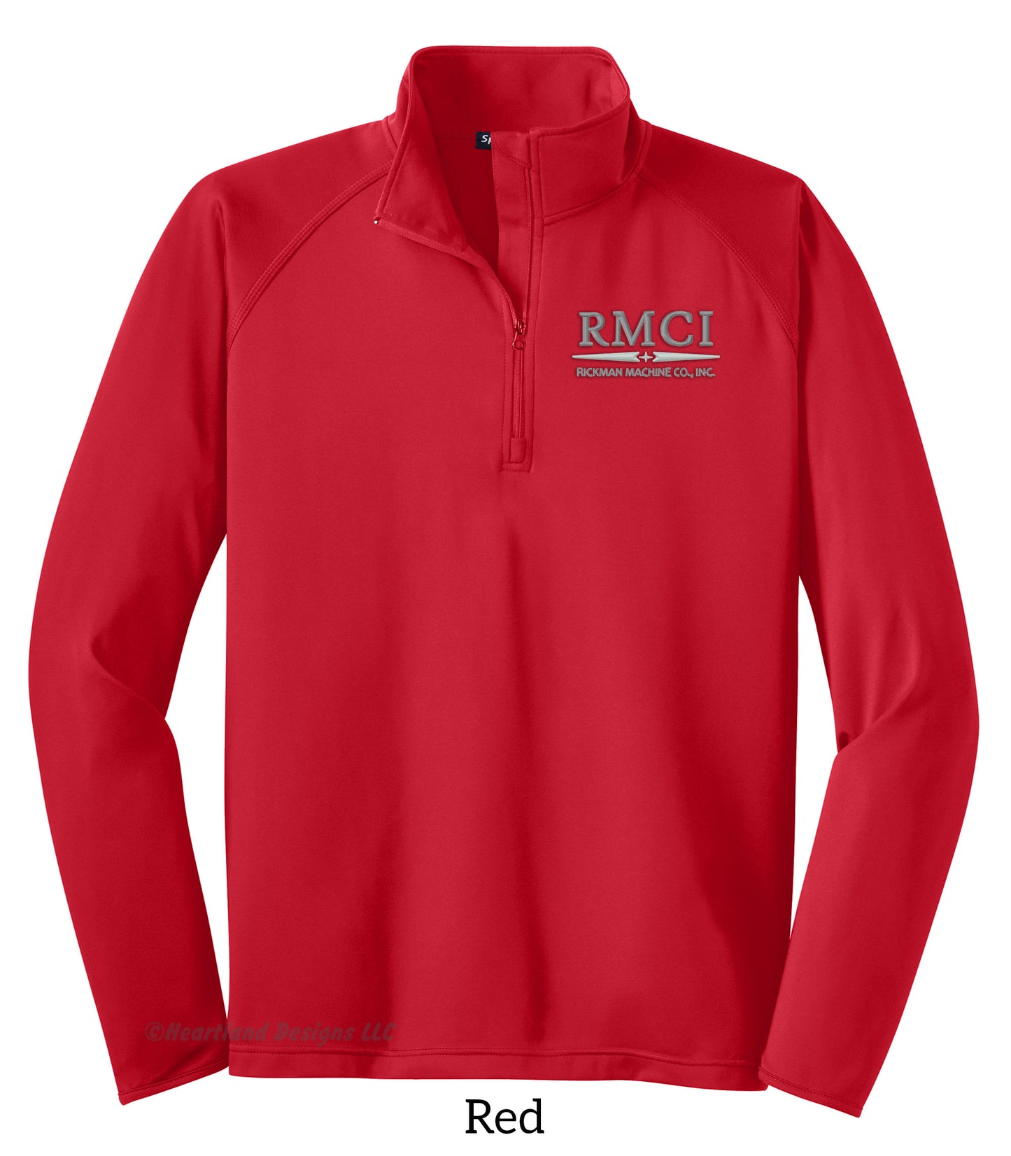 Chaqueta con cremallera de un cuarto para hombre/unisex SportWick bordada RMCI
