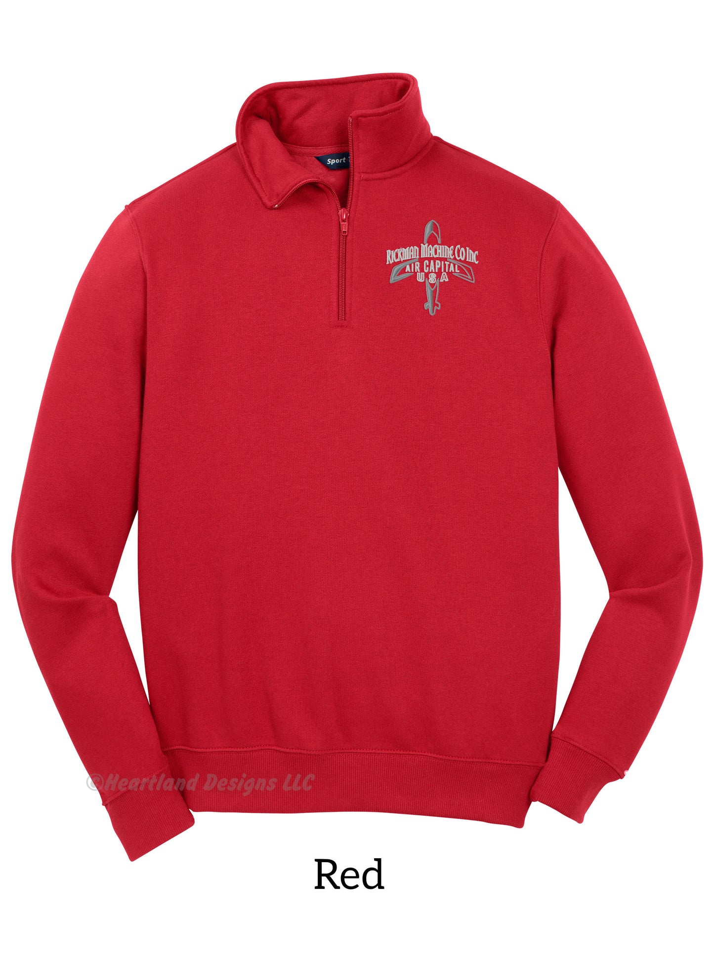 Sudadera con cremallera de un cuarto bordada para hombre/unisex de RMCI