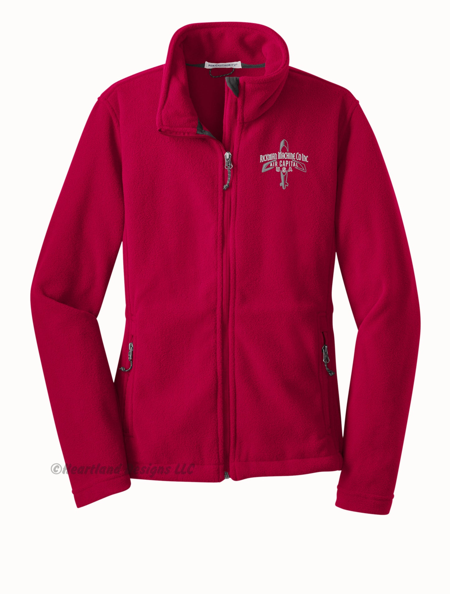 Chaqueta polar con cremallera completa y bordado para mujer de RMCI