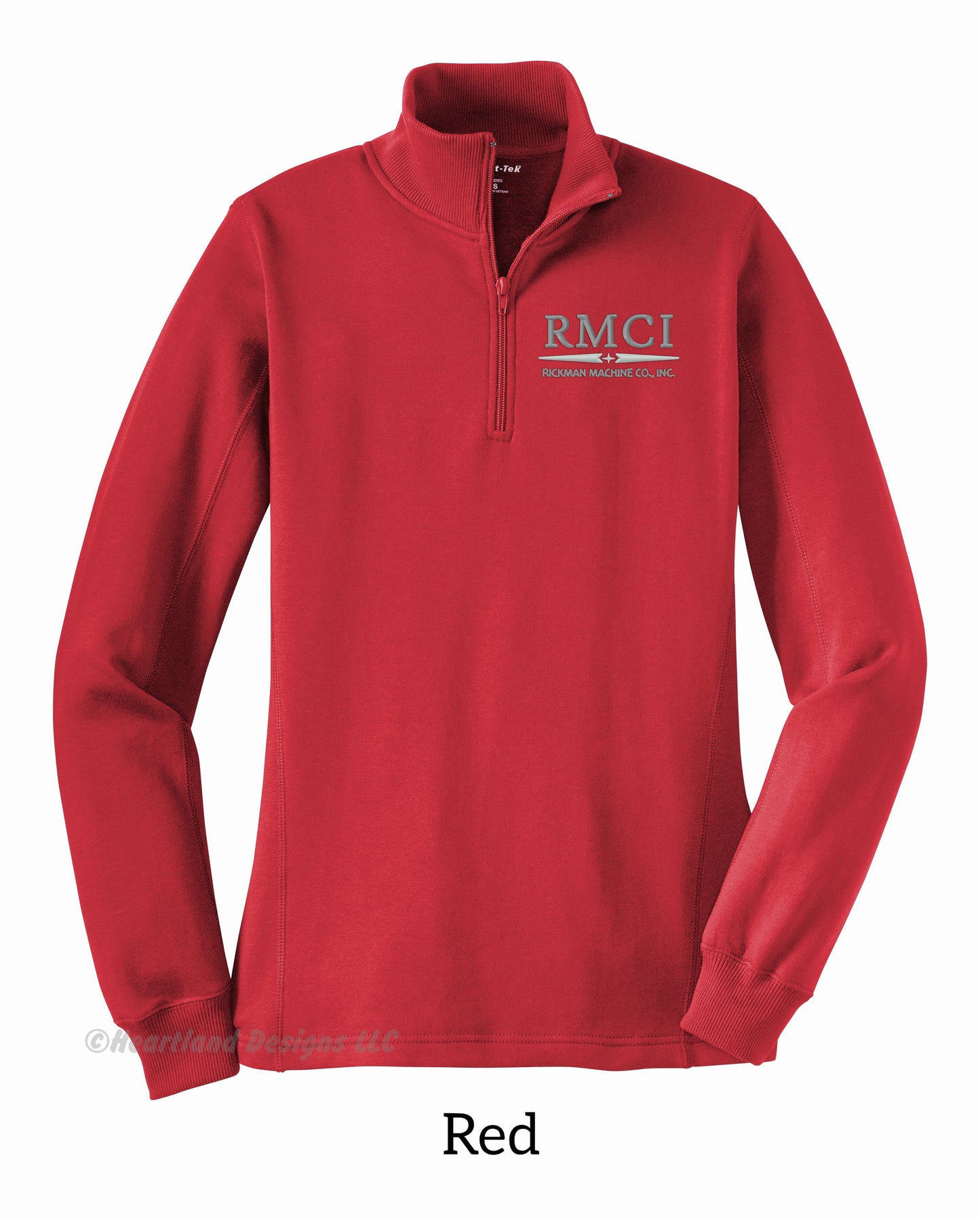 Sudadera con cremallera de un cuarto bordada para mujer de RMCI
