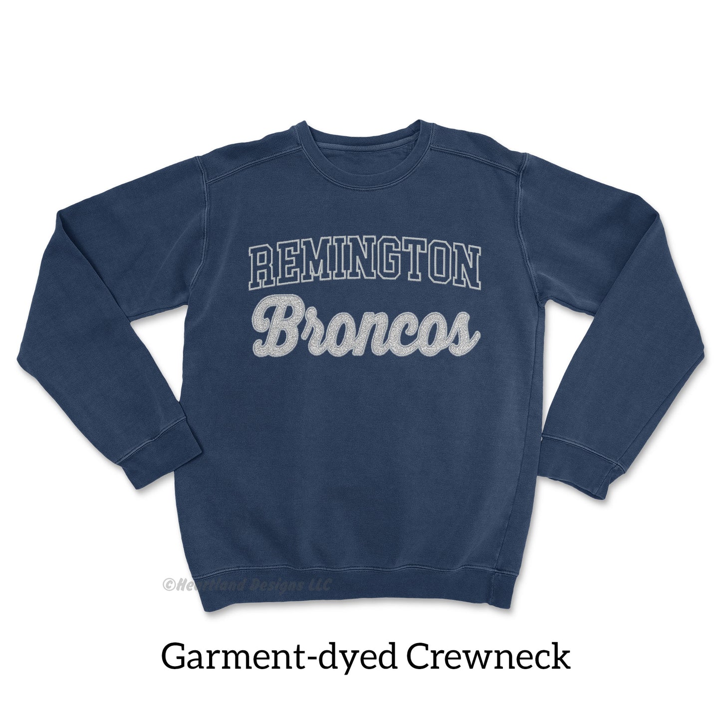 #2328 Remington Broncos Glitter Applique Crewneck