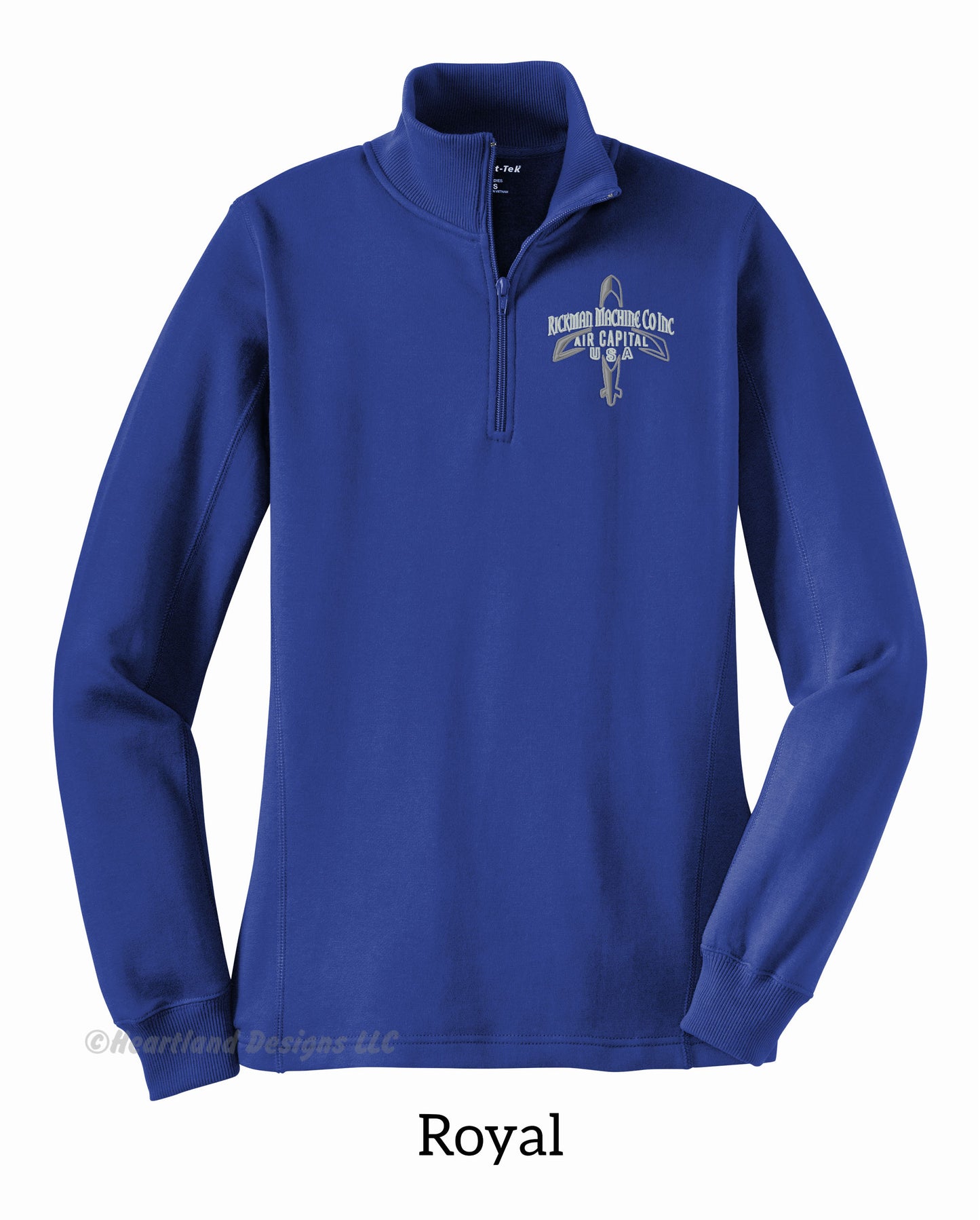 Sudadera con cremallera de un cuarto bordada para mujer de RMCI