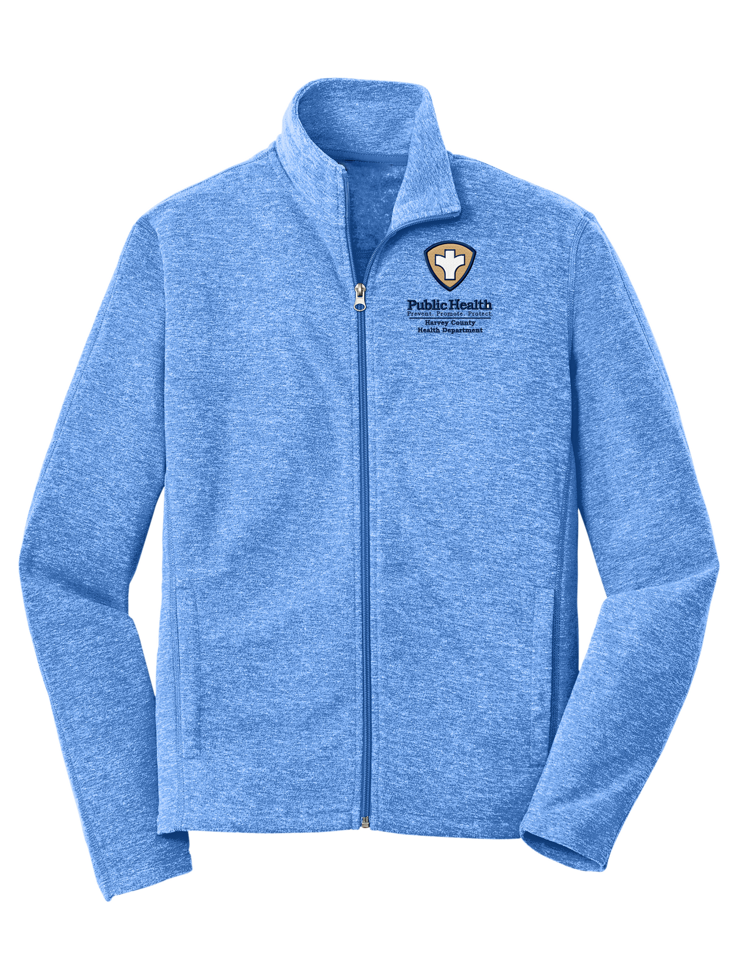 Men's/Unisex Heather Microfleece Full-Zip Jacket with Embroidered Left Chest Logo