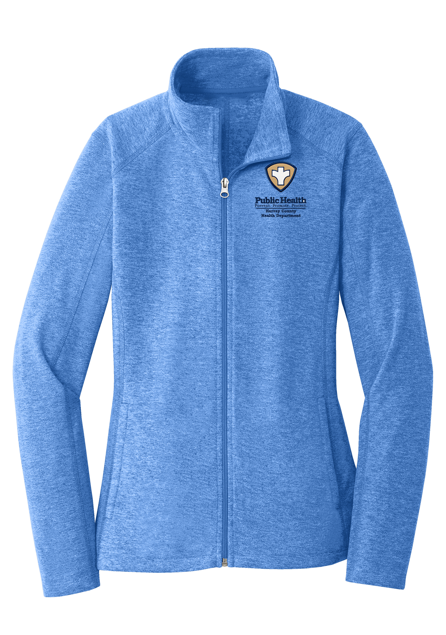 Women's Heather Microfleece Full-Zip Jacket with Embroidered Left Chest Logo