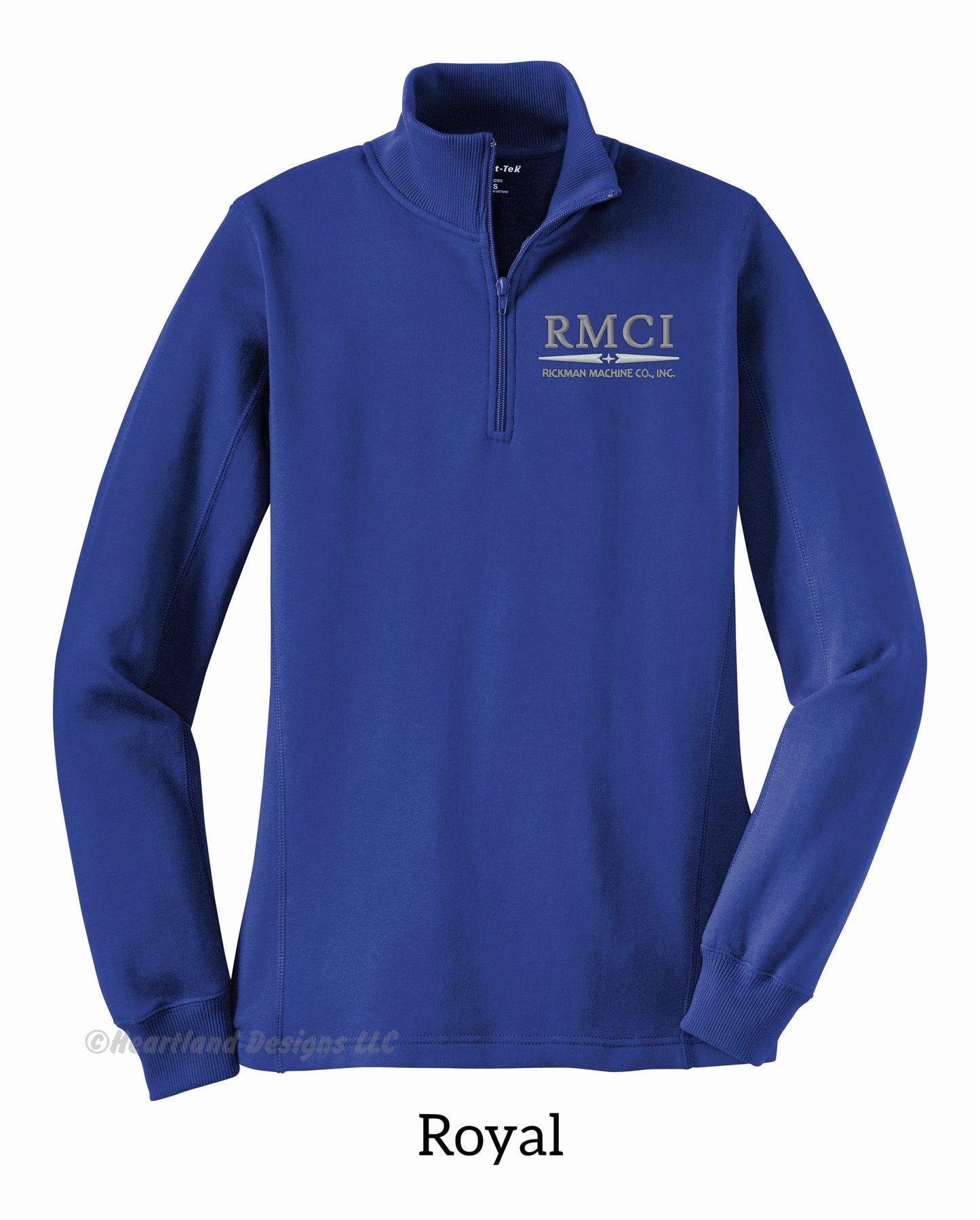 Sudadera con cremallera de un cuarto bordada para mujer de RMCI