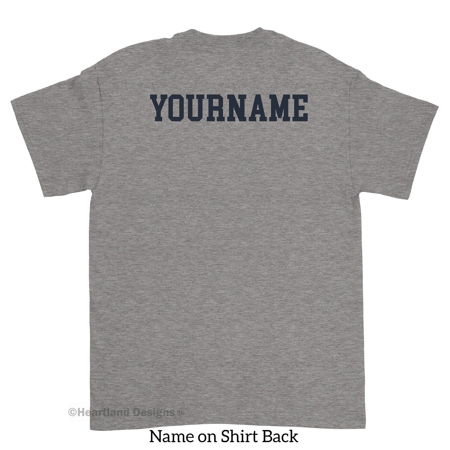 CAMISETA DEL EQUIPO DE ATLETISMO DE RMS con el nombre del atleta en la espalda