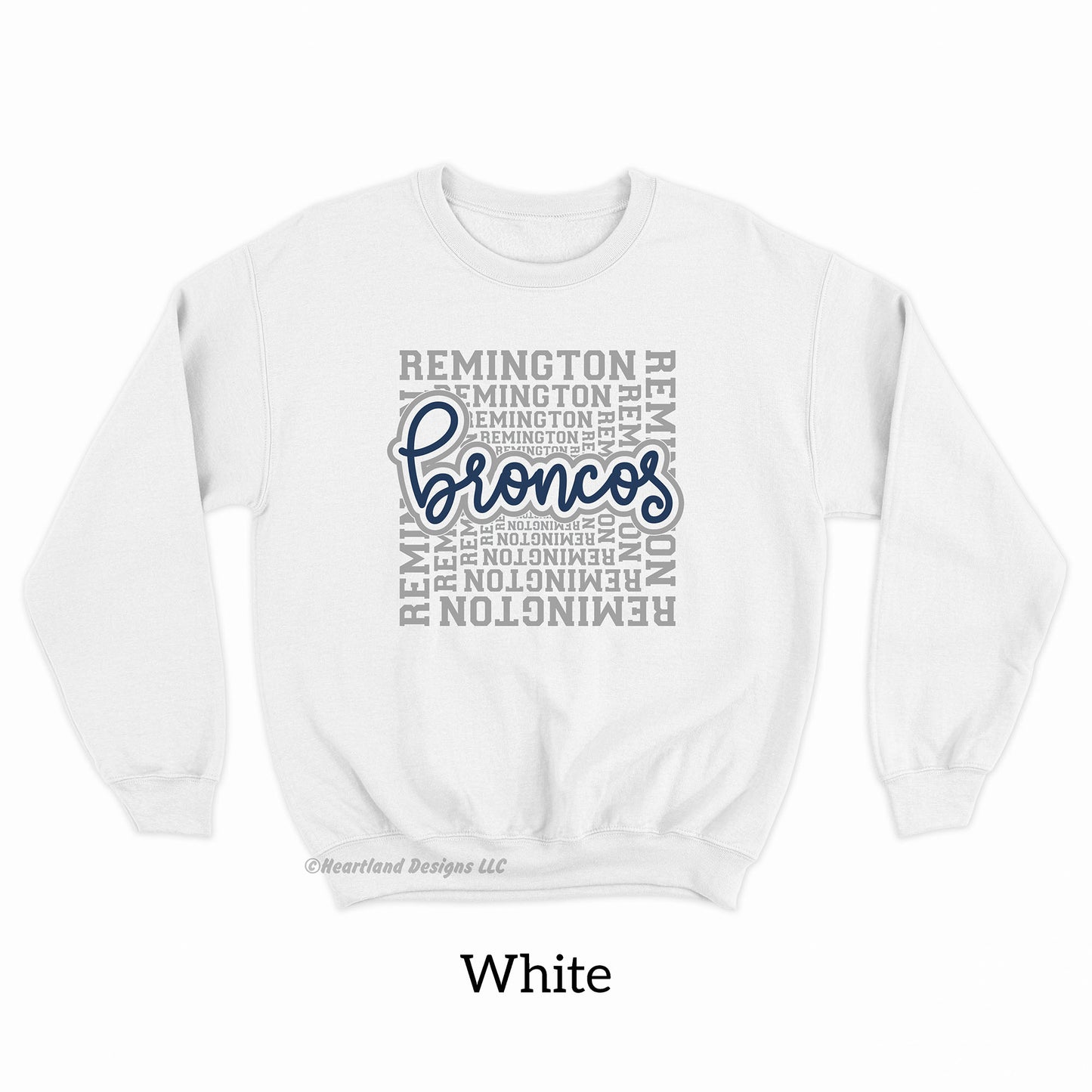 #2532 Remington Broncos Wordbox Printed Crewneck