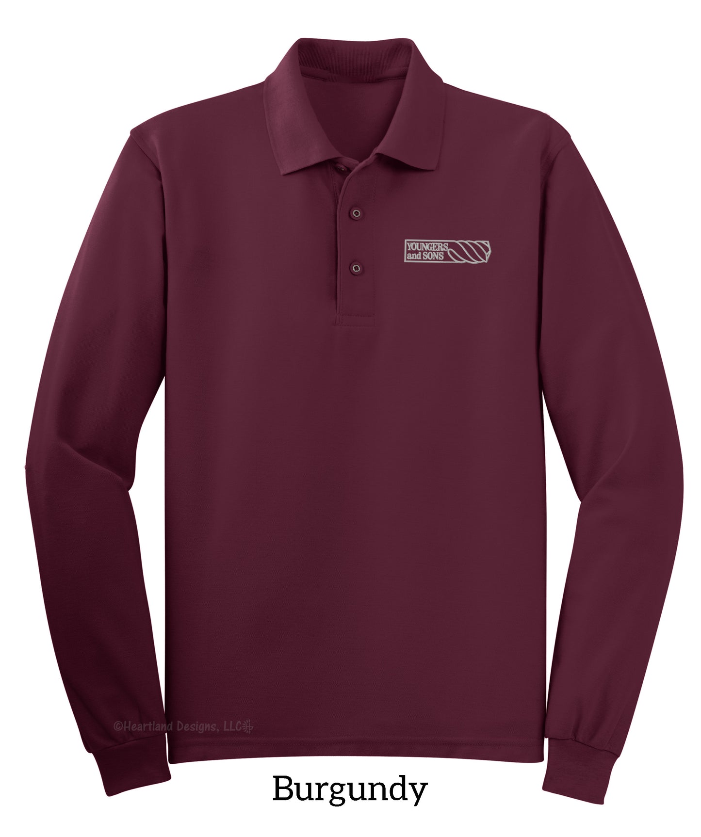 Men's Long Sleeve Polo with Embroidered Logo