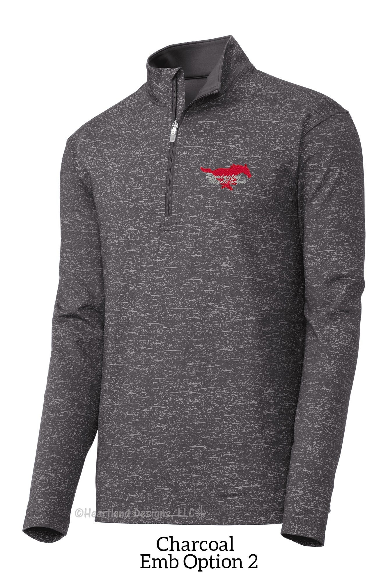 RMS Staff Unisex/Men's Reflective Heather Half-Zip with Embroidered Logo