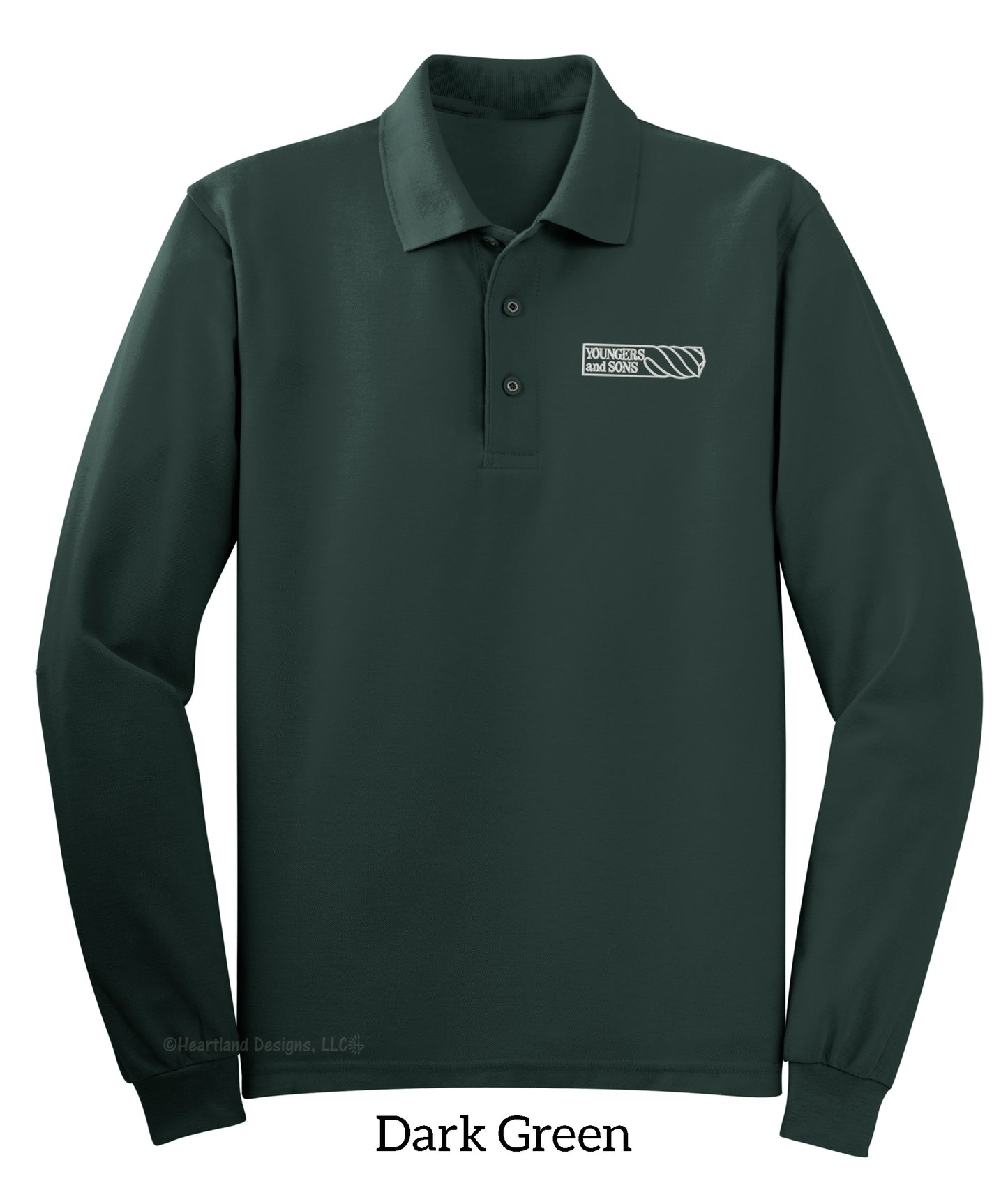 Men's Long Sleeve Polo with Embroidered Logo