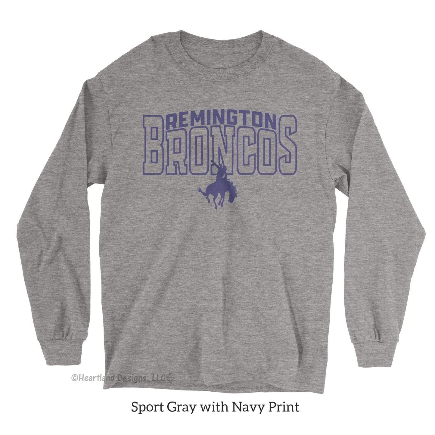 #2111 Remington Broncos LONG SLEEVE Tee