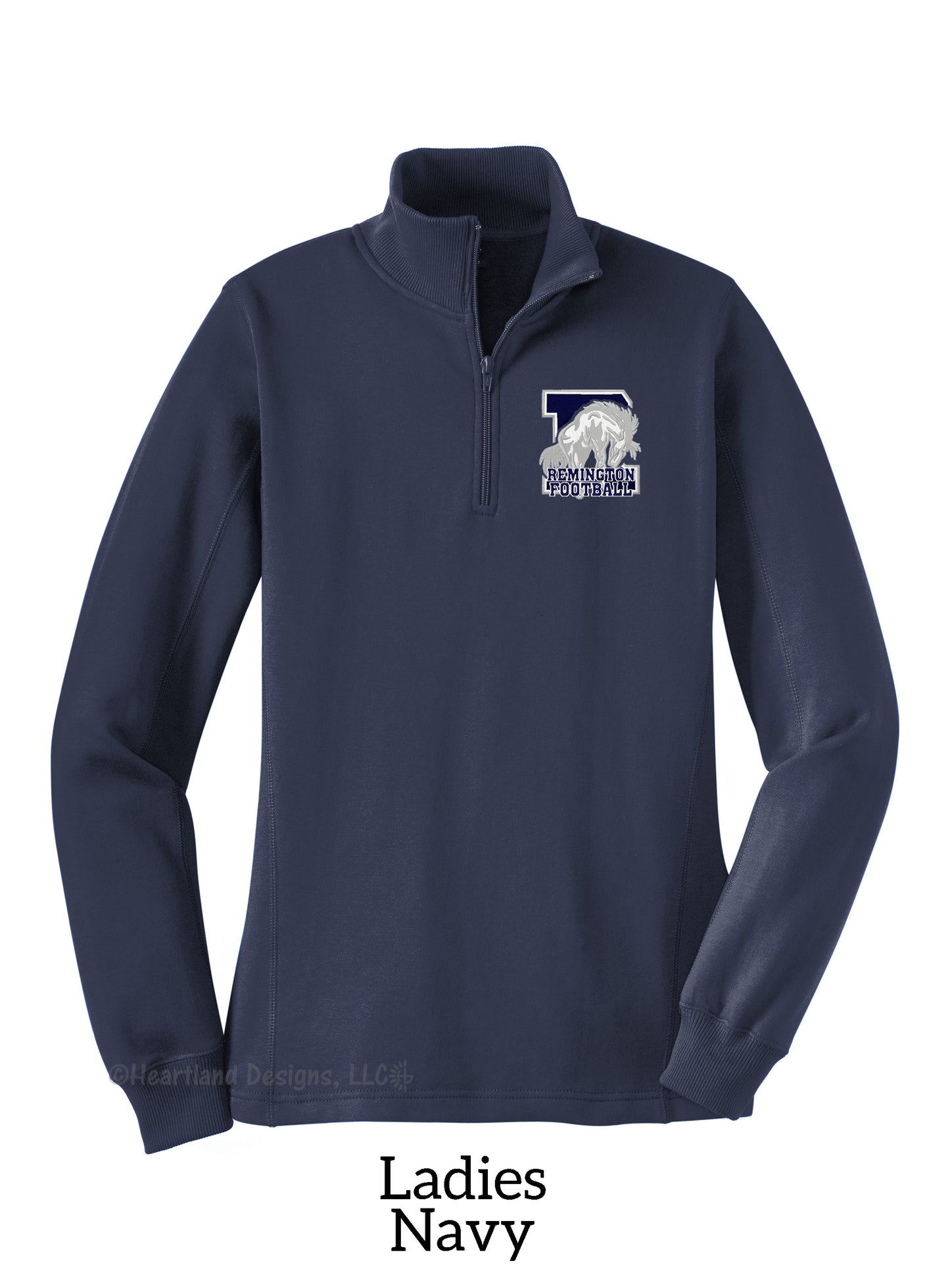 Remington Football Quarter Zip Sweatshirt with Embroidered Logo