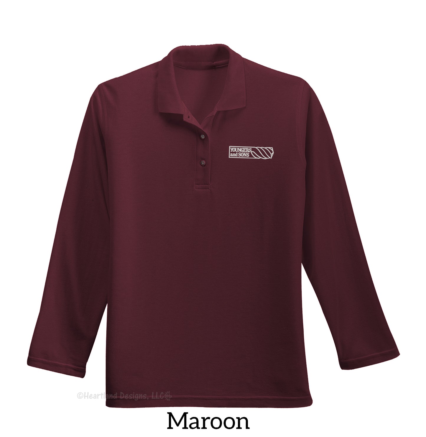Women's Long Sleeve Polo with Embroidered Logo