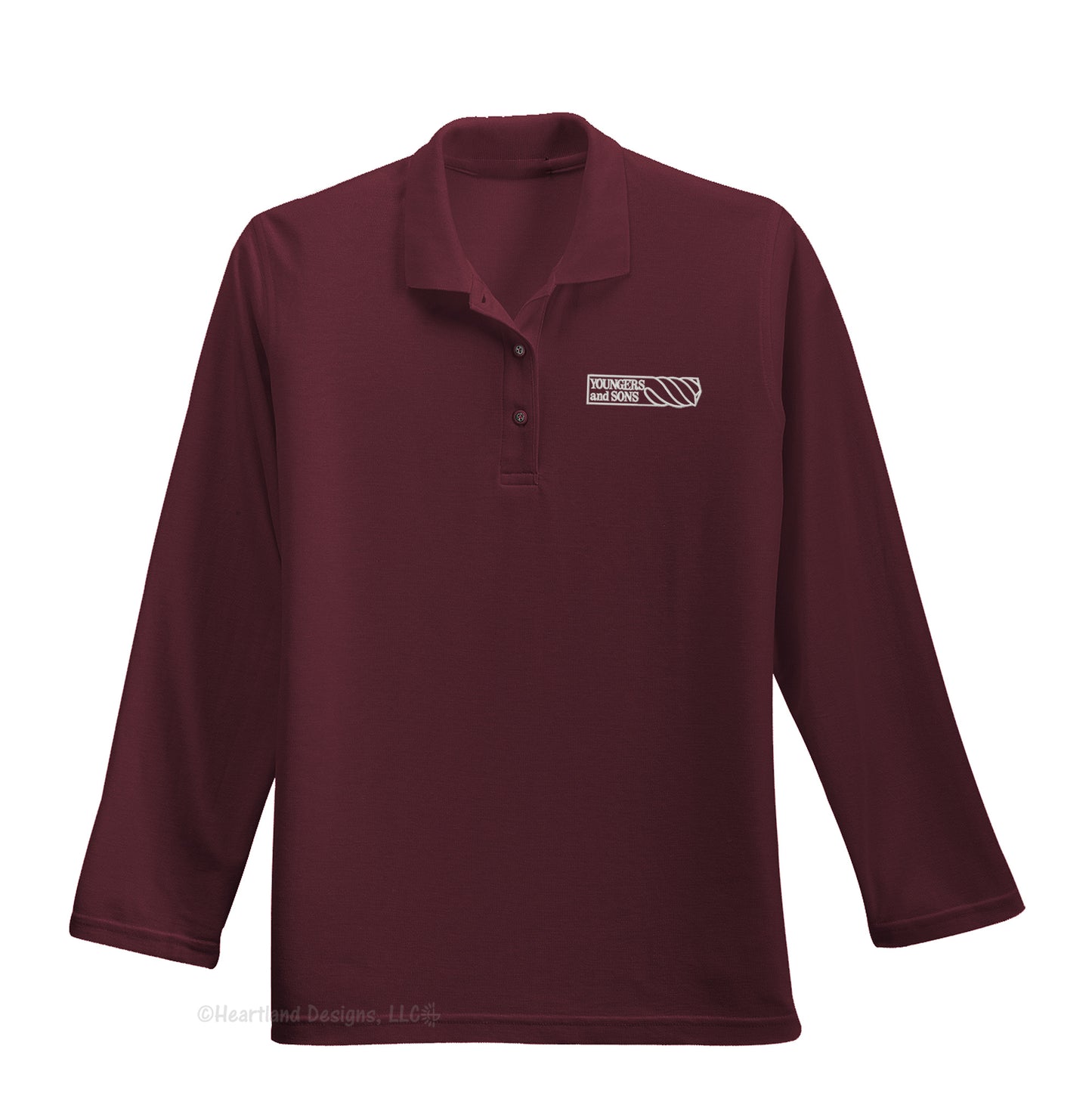 Women's Long Sleeve Polo with Embroidered Logo
