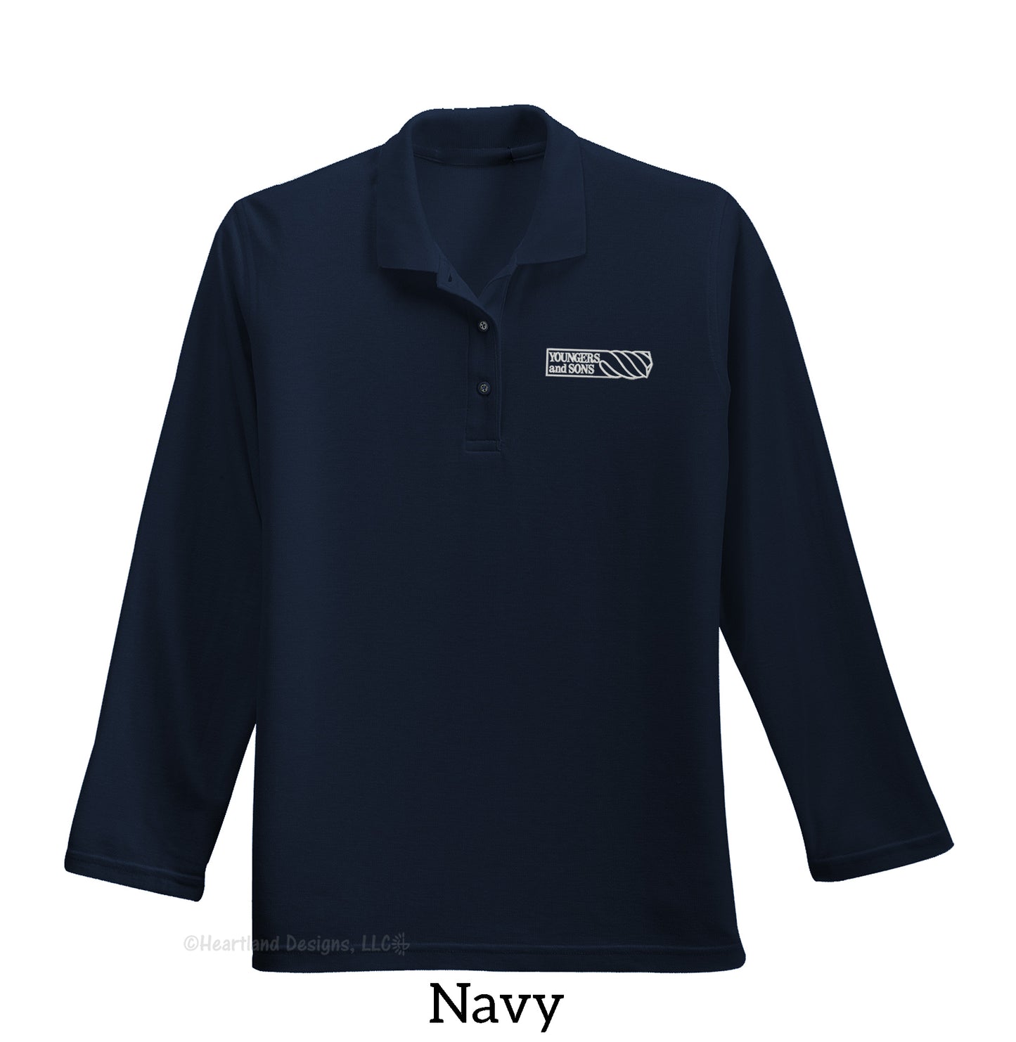 Women's Long Sleeve Polo with Embroidered Logo