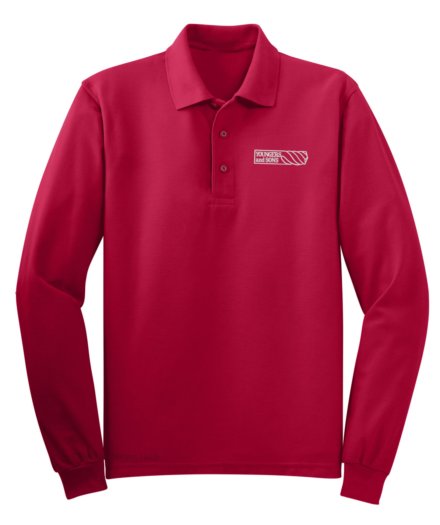 Men's Long Sleeve Polo with Embroidered Logo