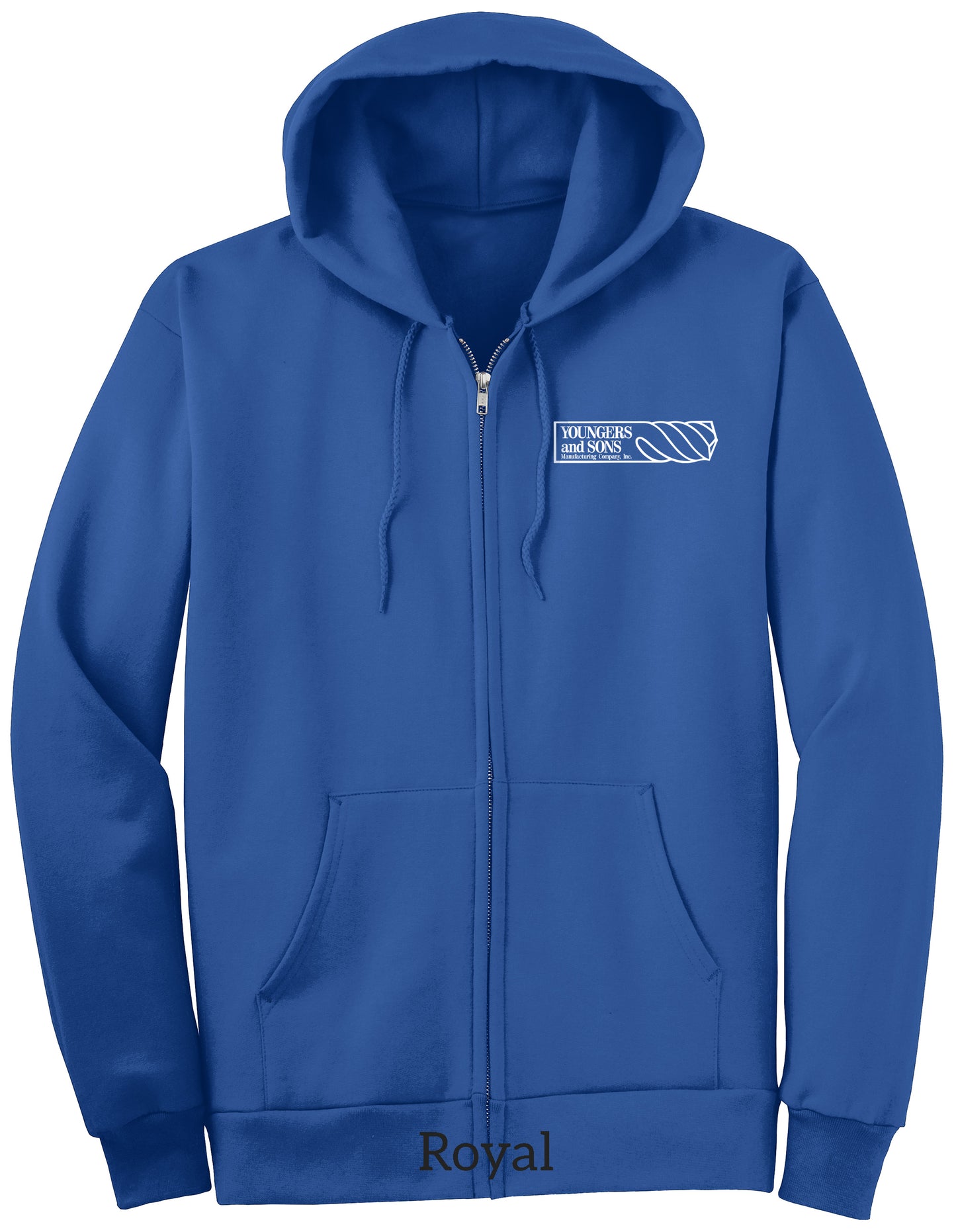 Full Zip Fleece Hoodie with Printed Logo