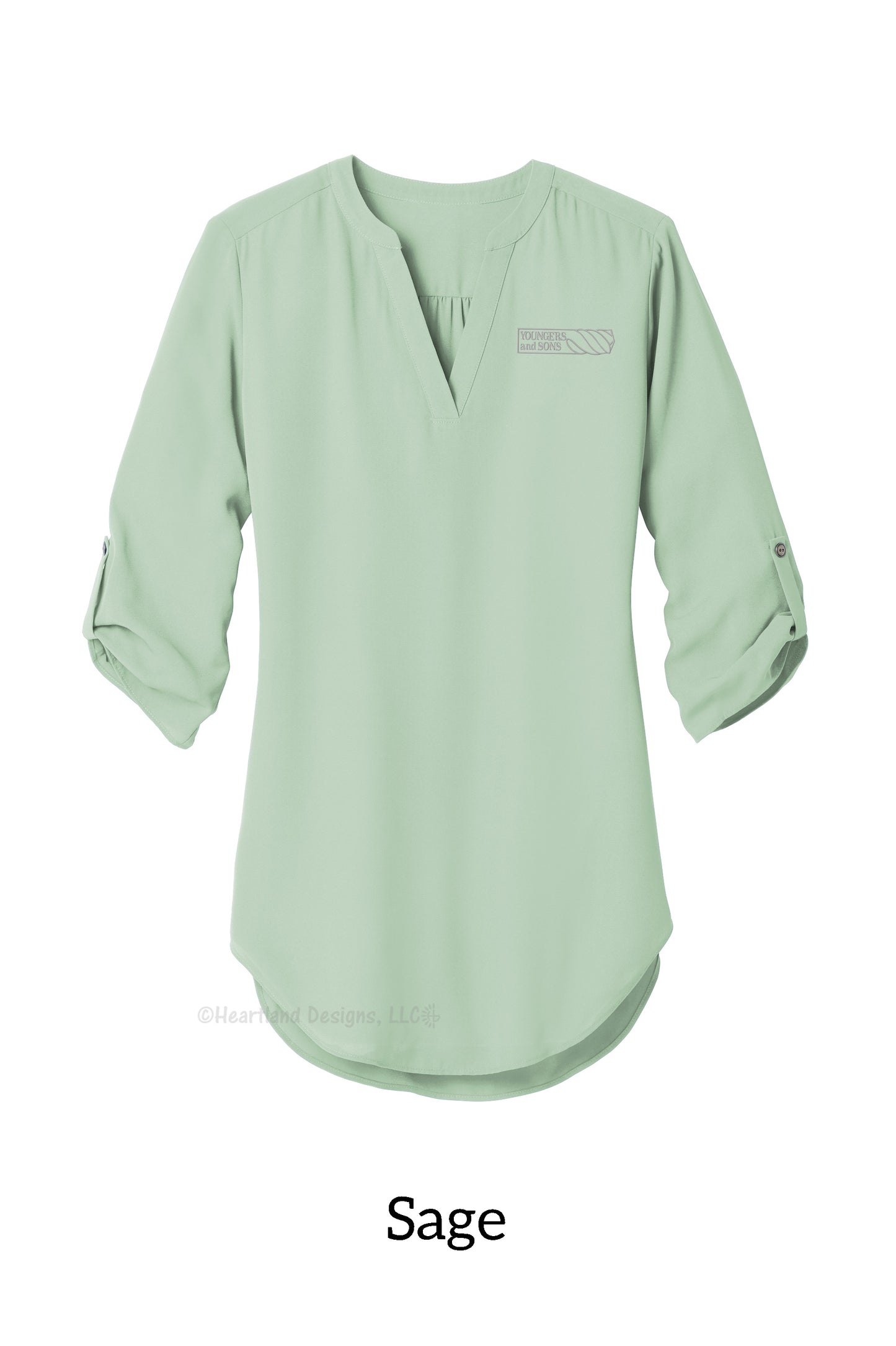 Ladies Tunic Blouse with Embroidered Logo