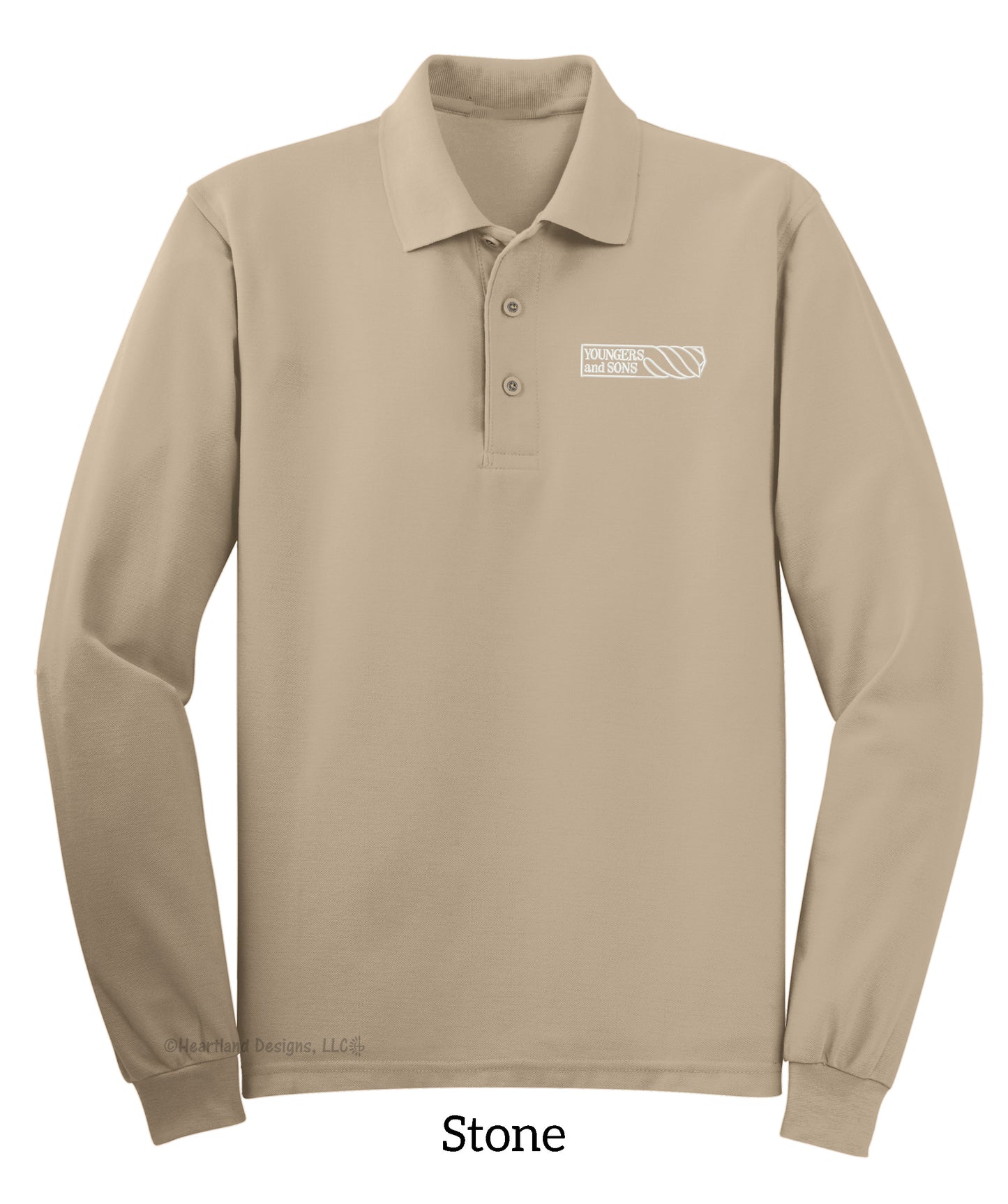 Men's Long Sleeve Polo with Embroidered Logo