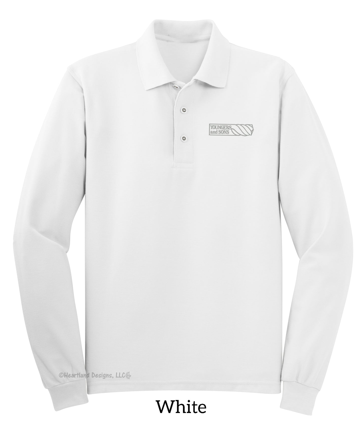 Men's Long Sleeve Polo with Embroidered Logo