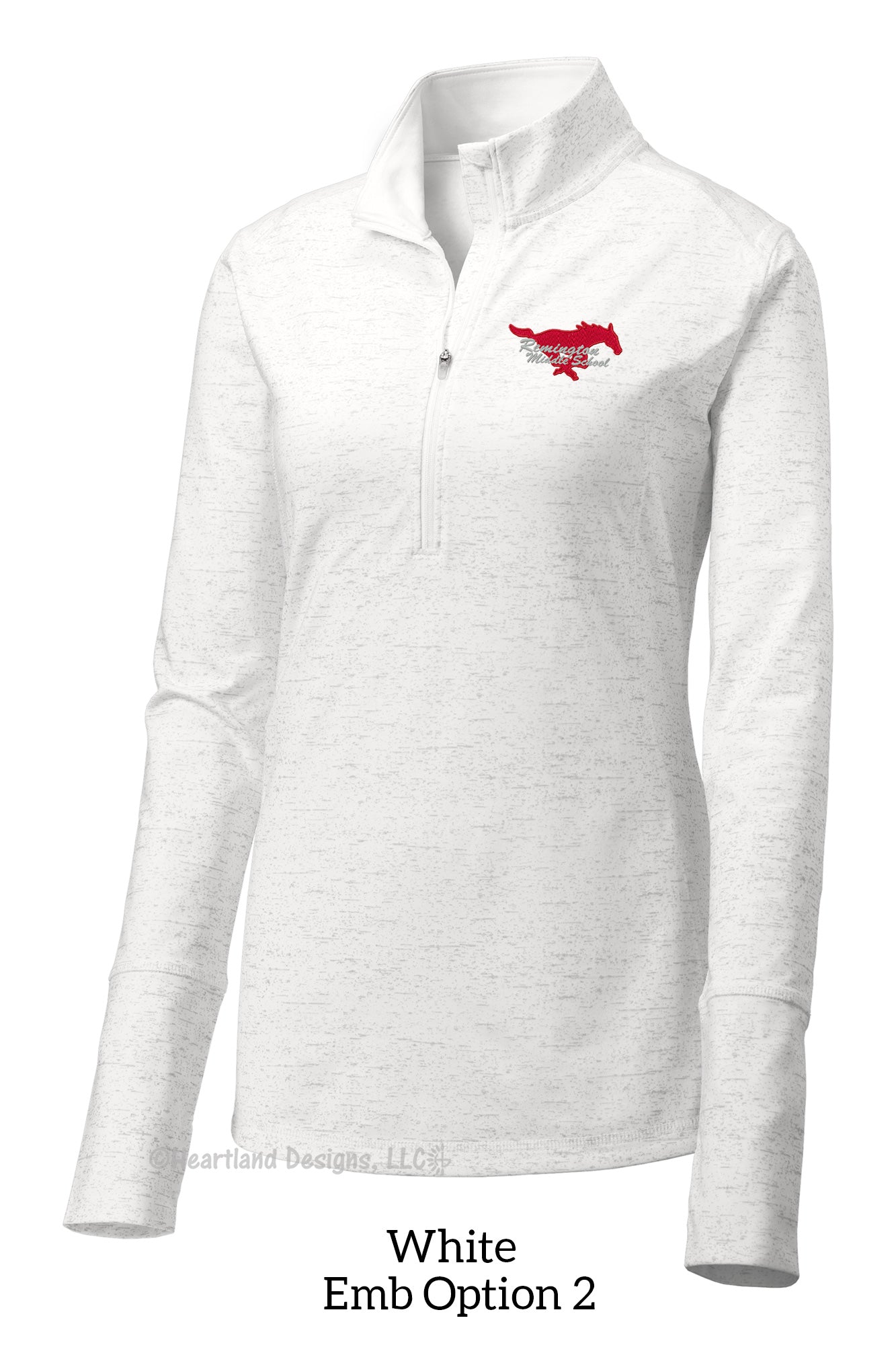 RMS Staff Women's Reflective Heather Half-Zip with Embroidered Logo