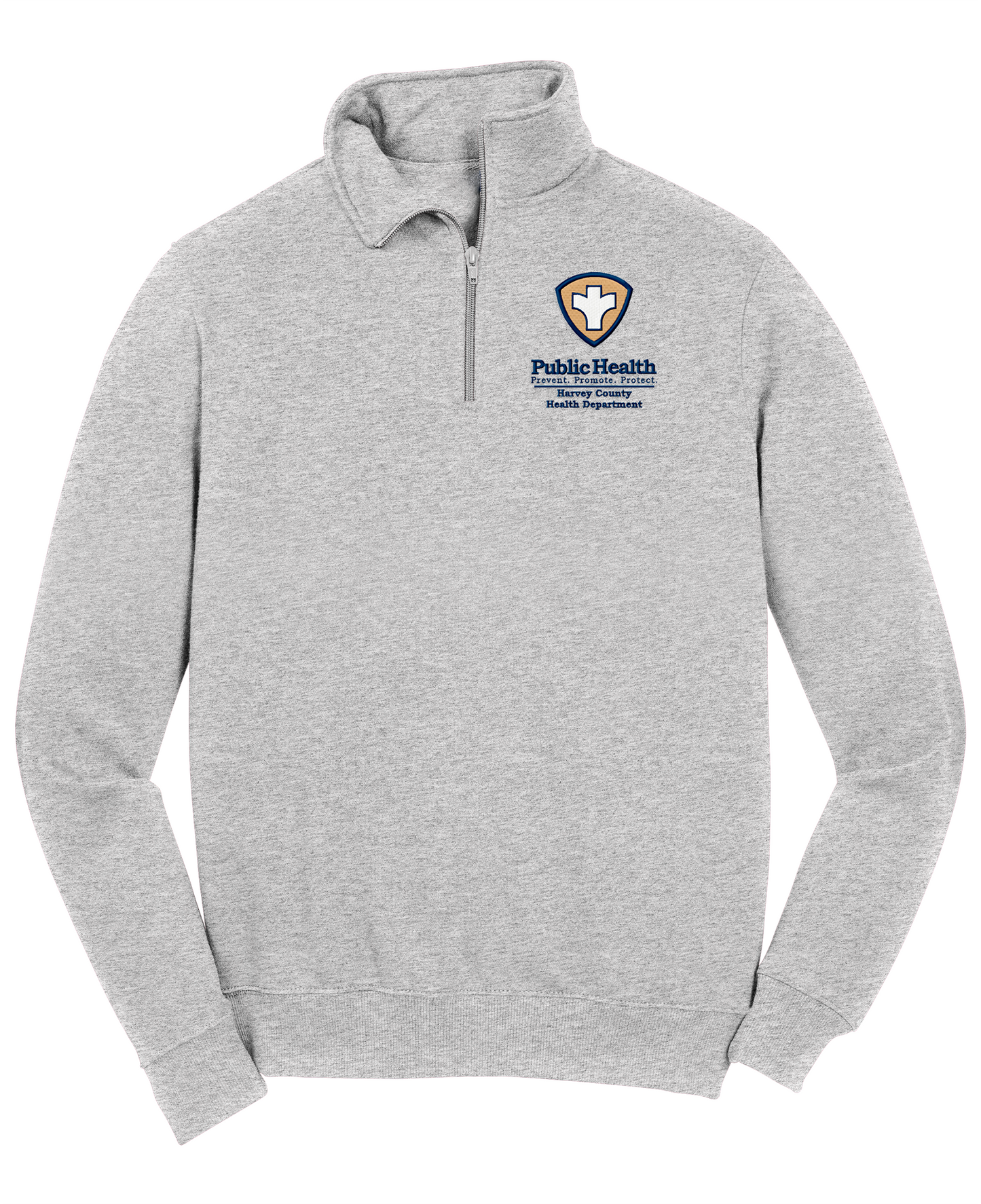 Men's/Unisex 1/4-Zip Sweatshirt with Embroidered Left Chest Logo