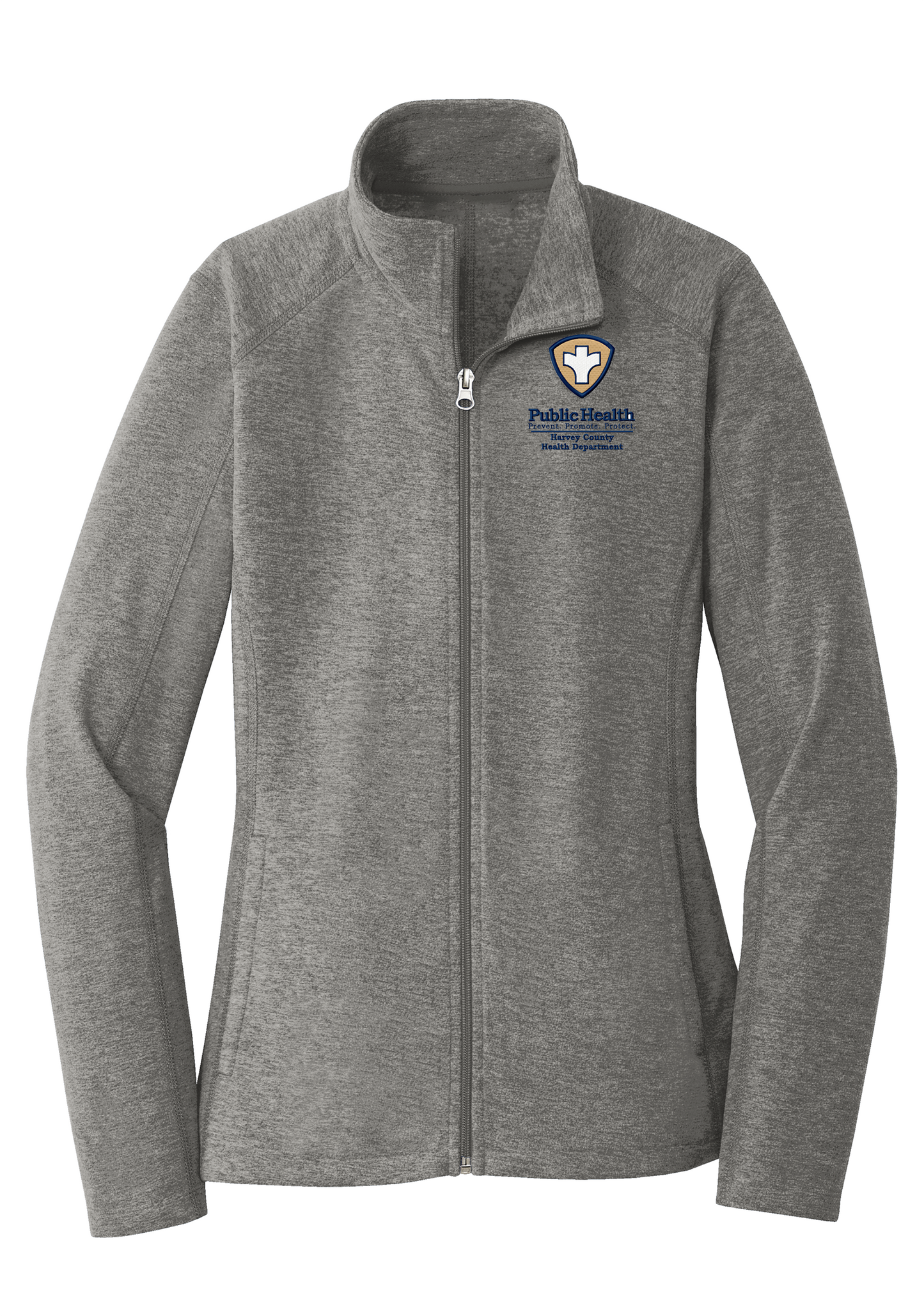 Women's Heather Microfleece Full-Zip Jacket with Embroidered Left Chest Logo