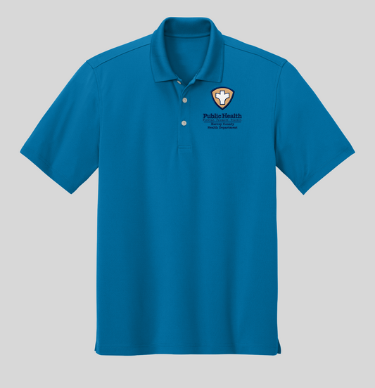 Men's/Unisex Grid Polo with Embroidered Left Chest Logo