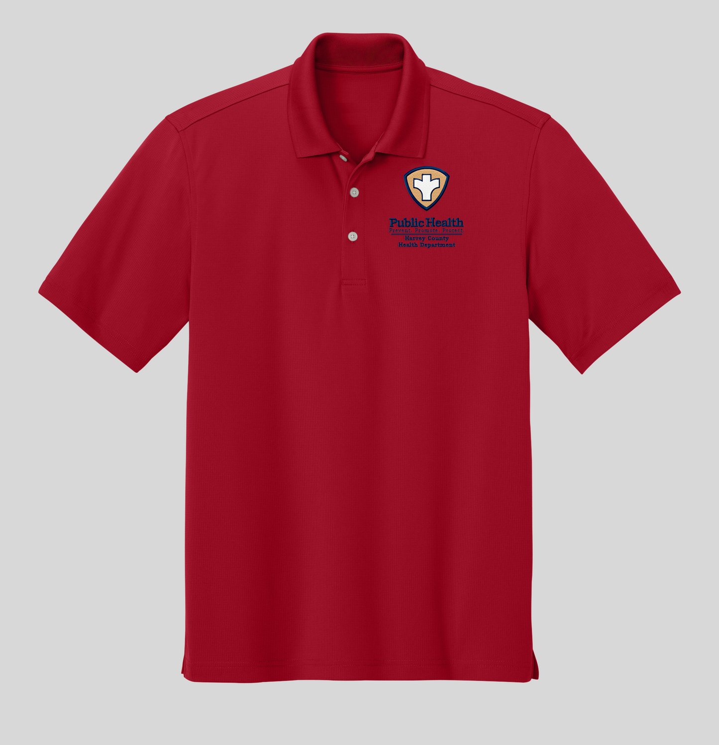 Men's/Unisex Grid Polo with Embroidered Left Chest Logo